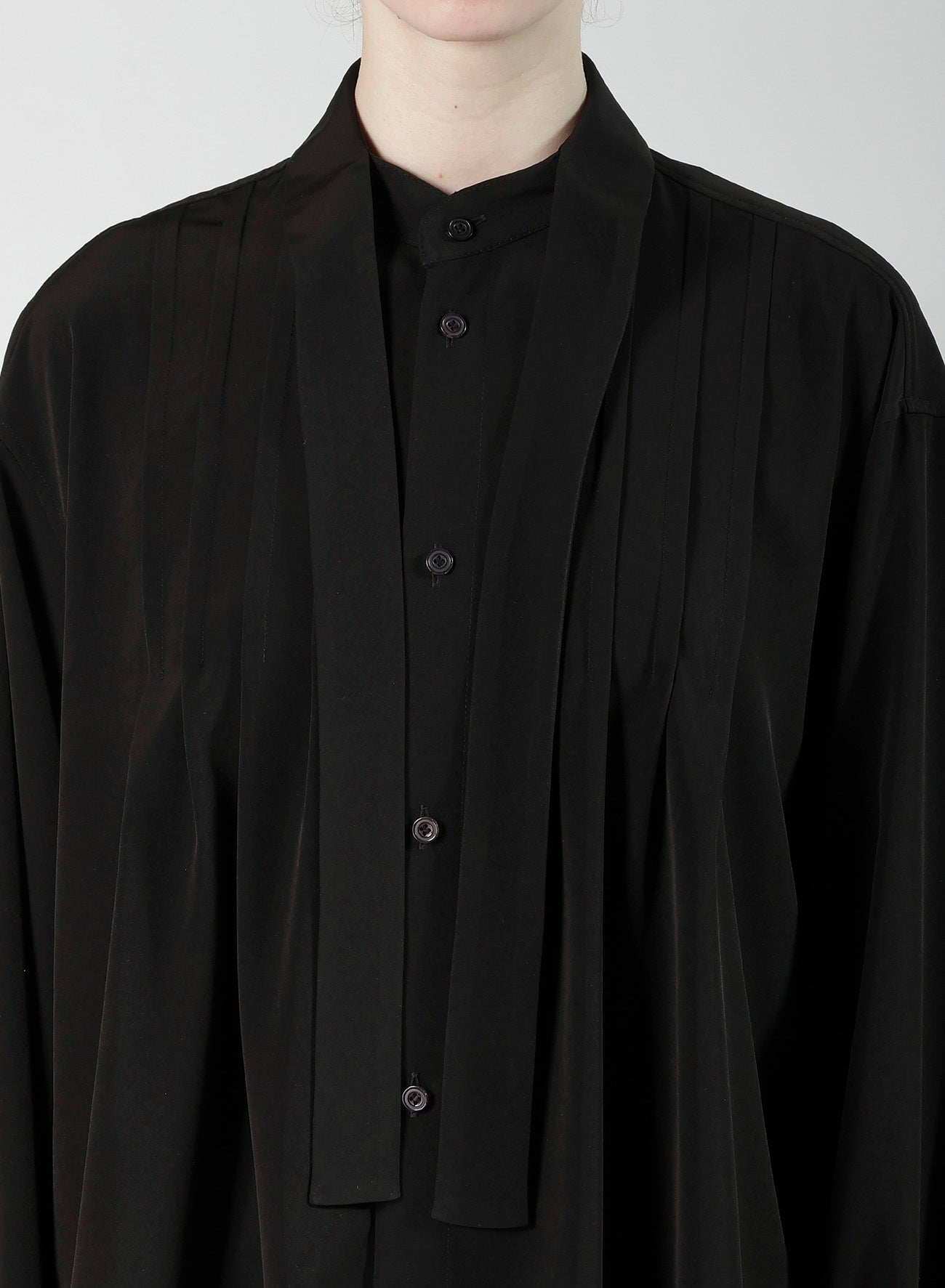 TA/PE SUPER VIYON TUSSER SHIRT WITH BOWTIE