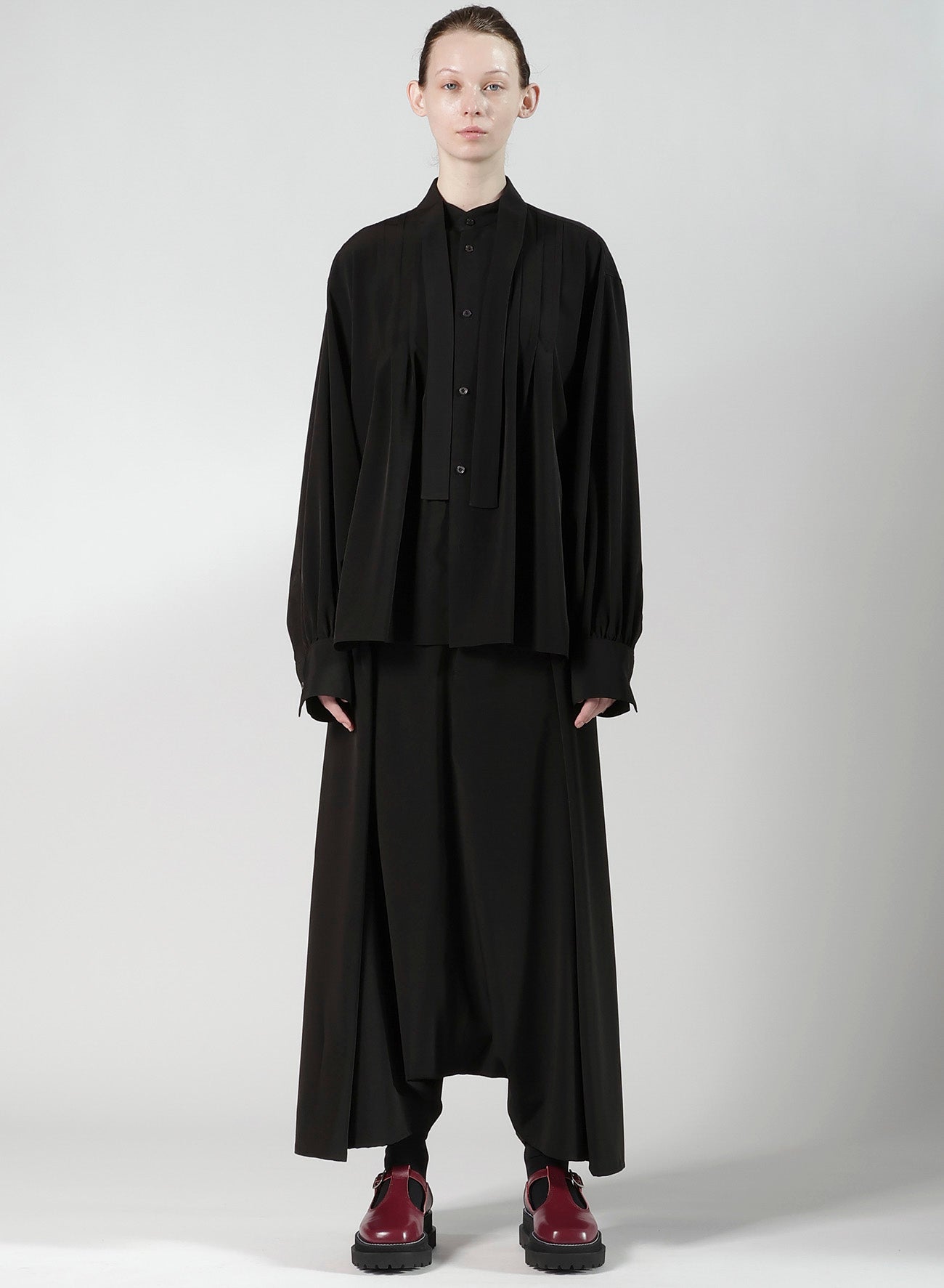 TA/PE SUPER VIYON TUSSER SHIRT WITH BOWTIE