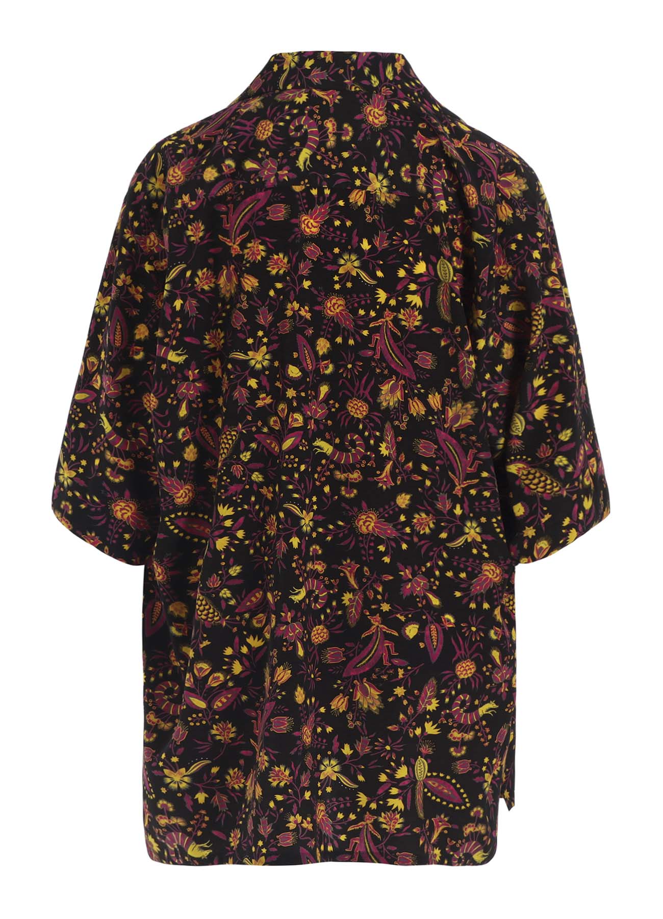FLOWER PRINT OPEN COLLAR SHIRT