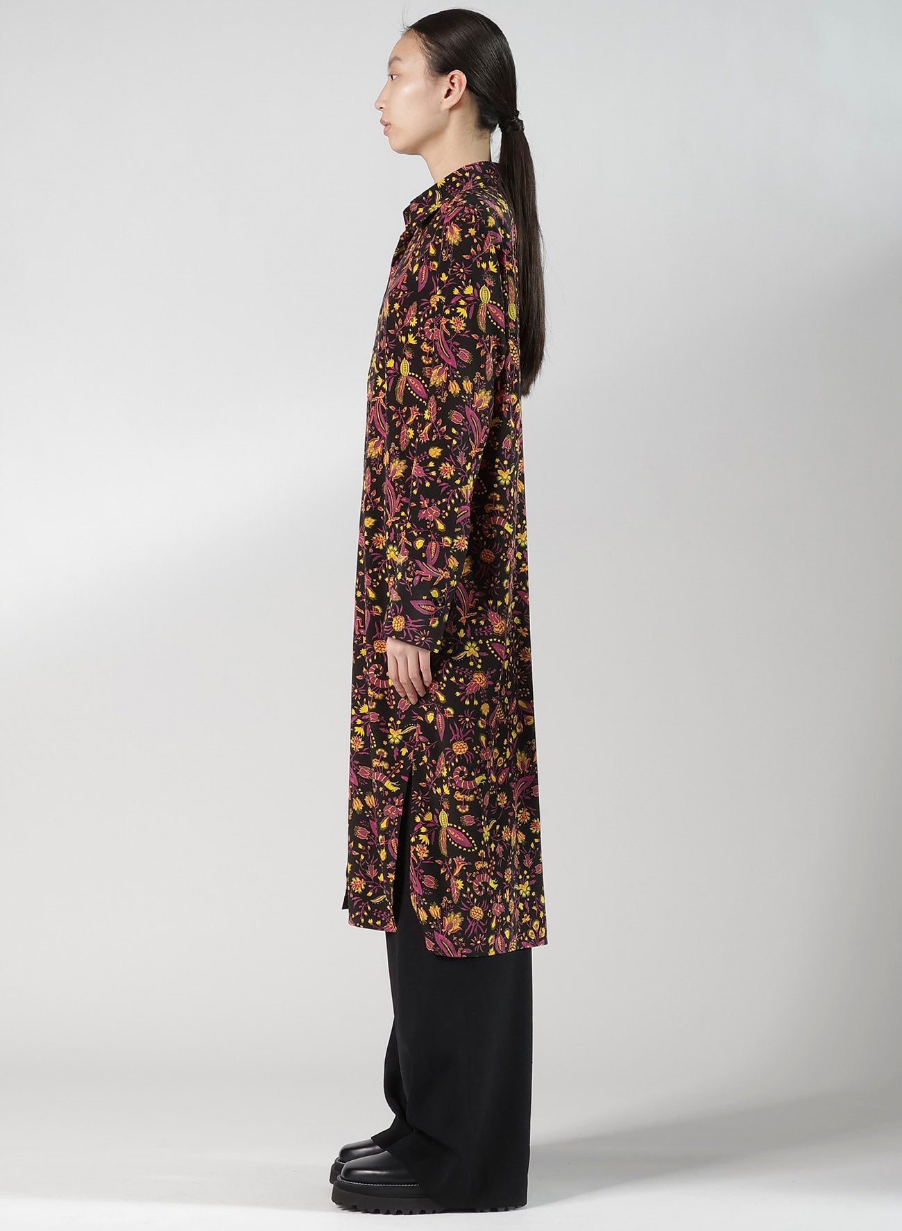 FLOWER PRINT LONG SHIRT