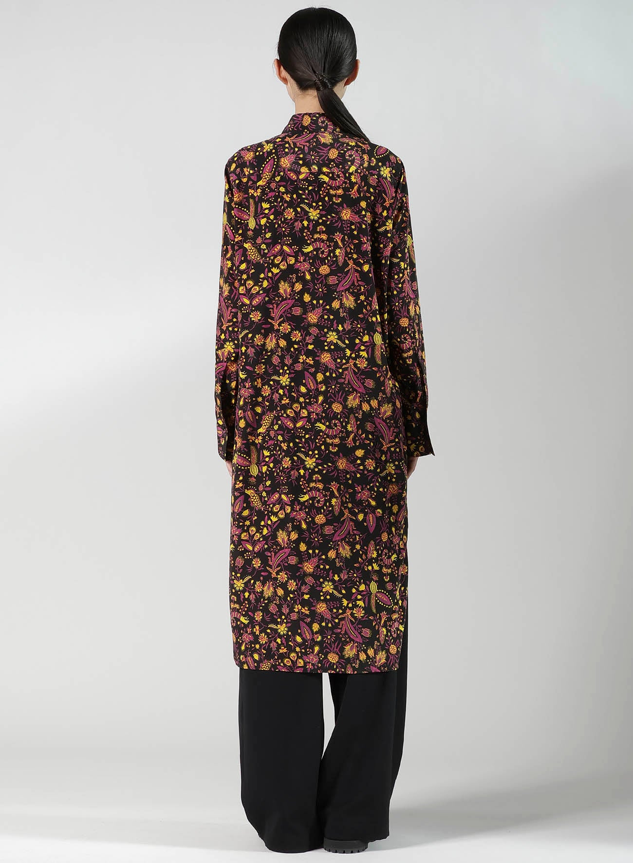 FLOWER PRINT LONG SHIRT