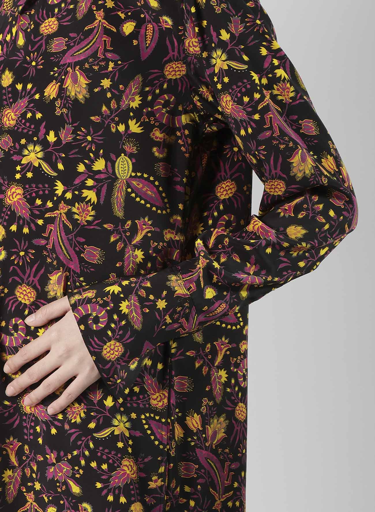 FLOWER PRINT LONG SHIRT