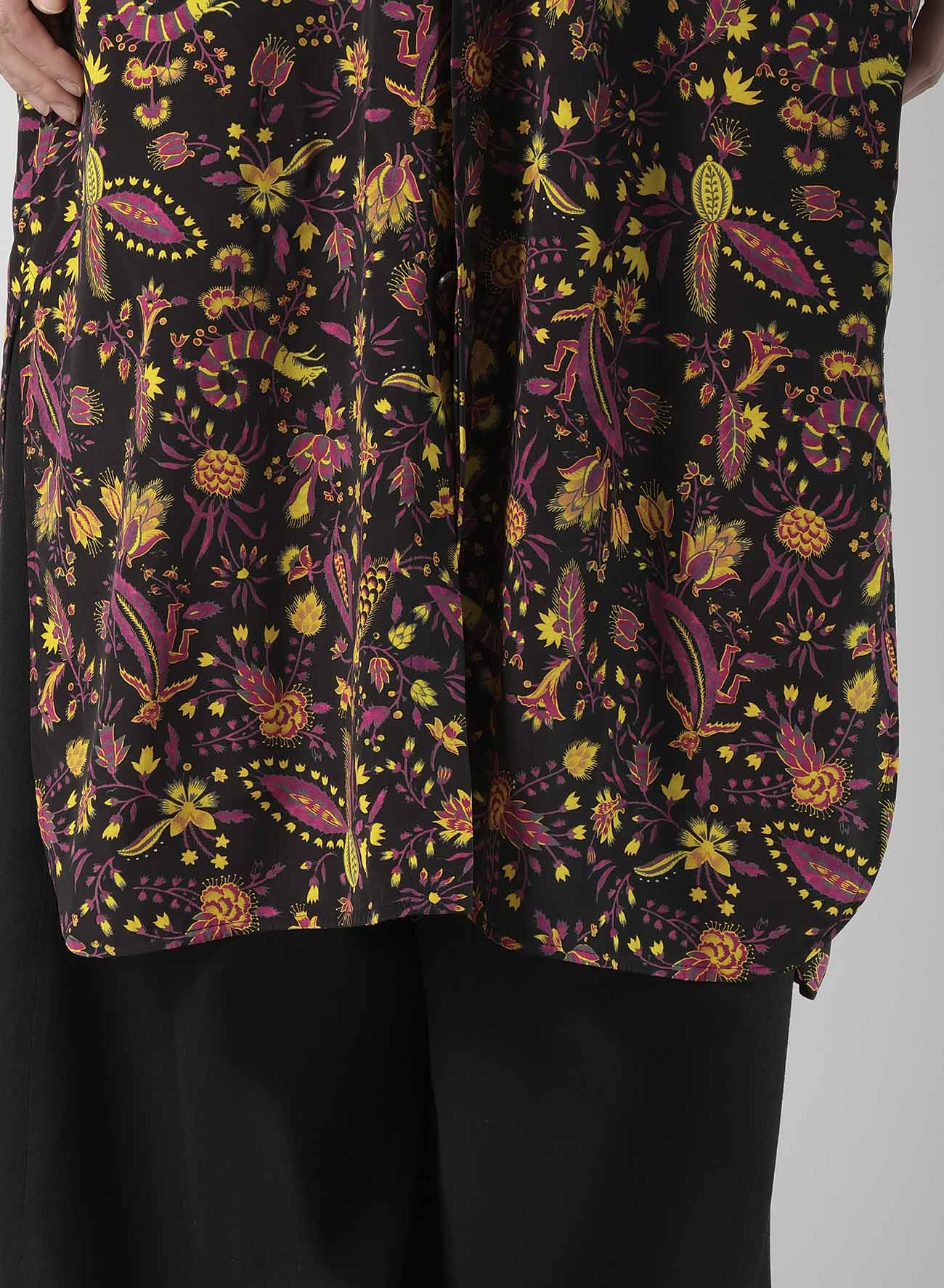 FLOWER PRINT LONG SHIRT