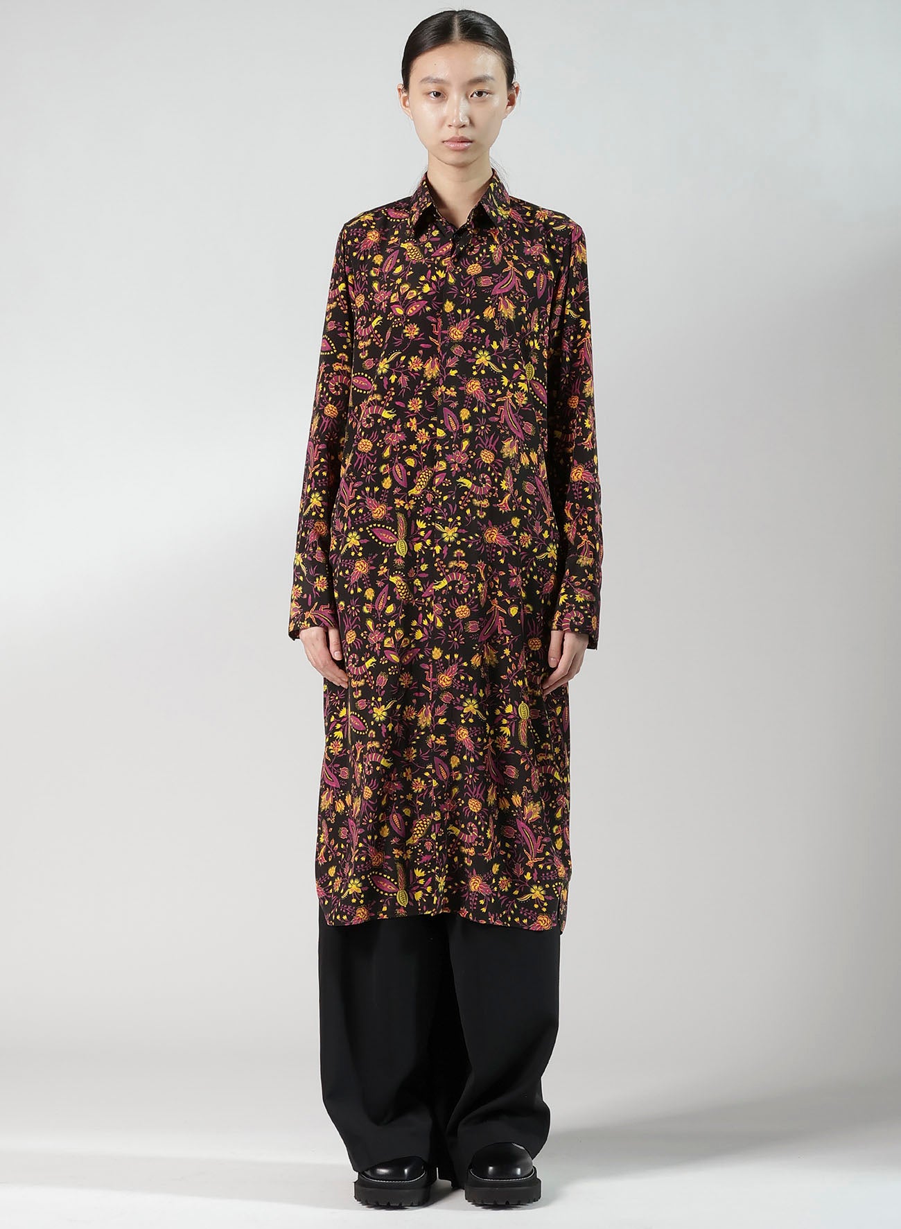FLOWER PRINT LONG SHIRT