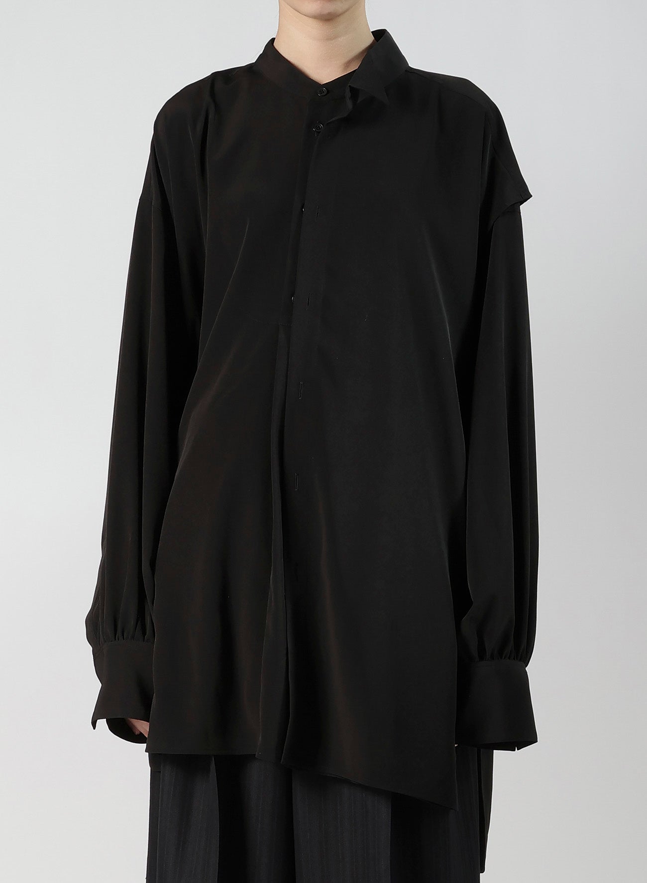 TA/PE SUPER VIYON TUSSER PANEL DOUBLE BLOUSE