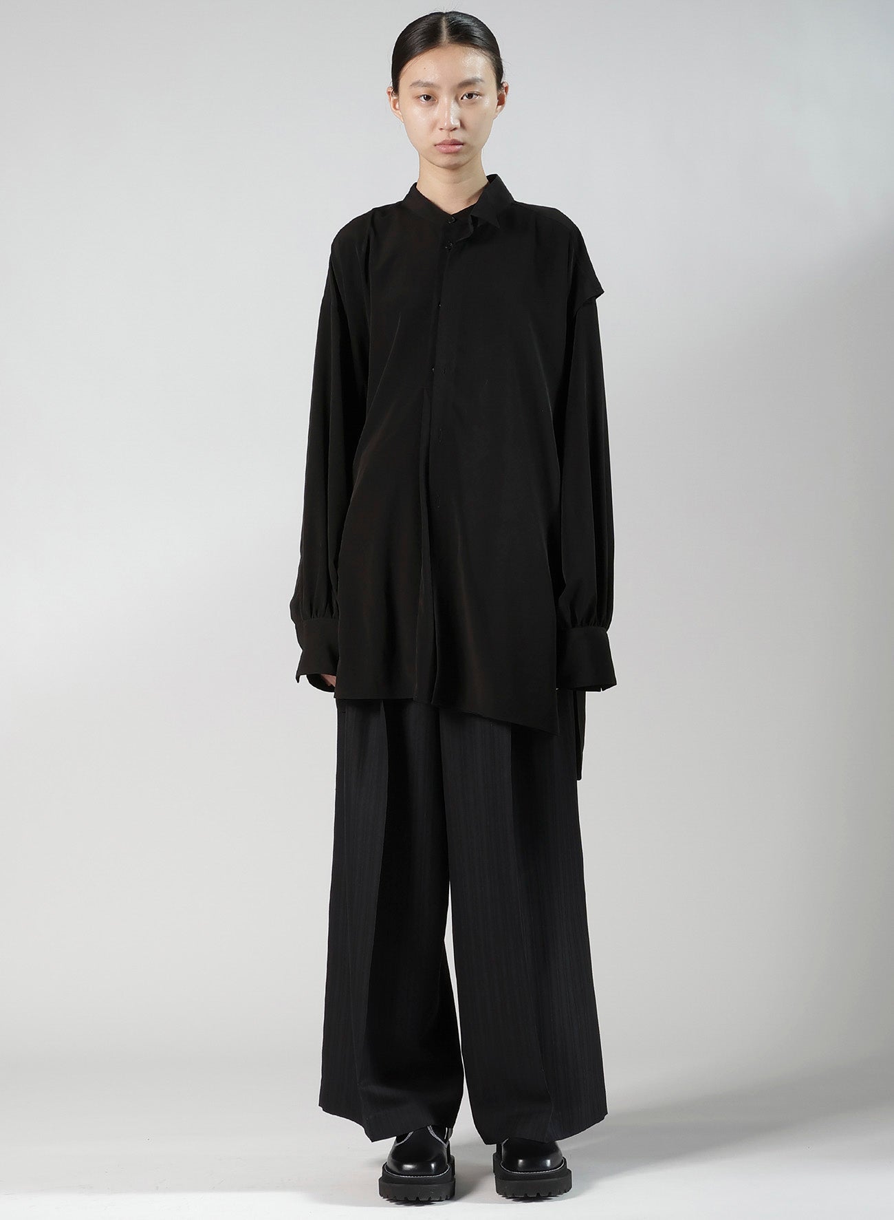 TA/PE SUPER VIYON TUSSER PANEL DOUBLE BLOUSE