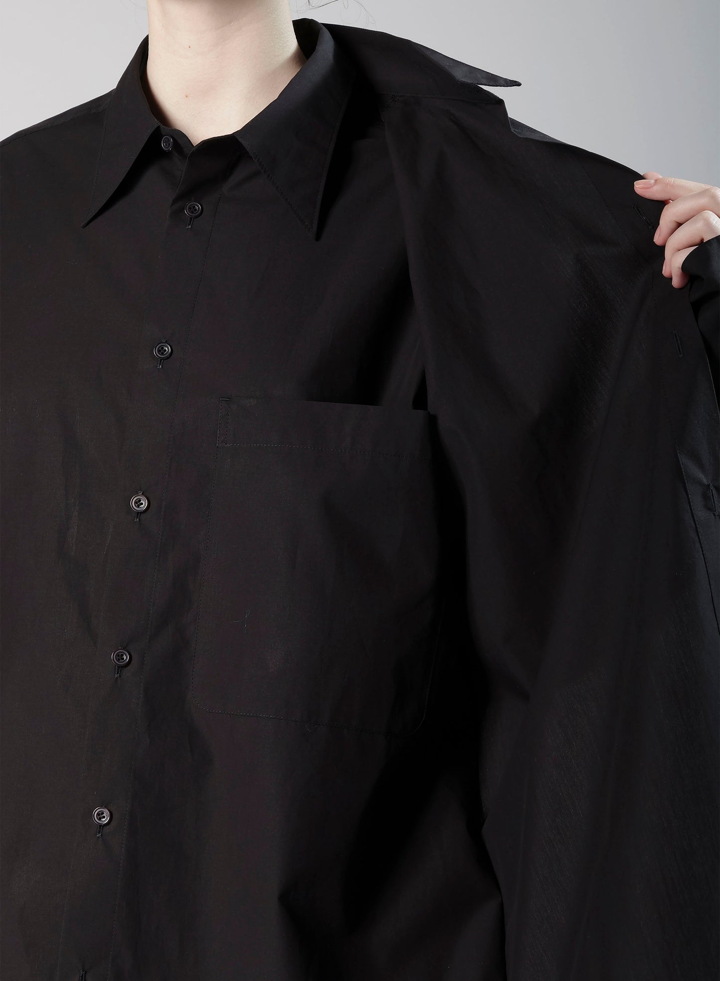 COMPACT TYPEWRITER WING COLLAR DOUBLE SHIRT