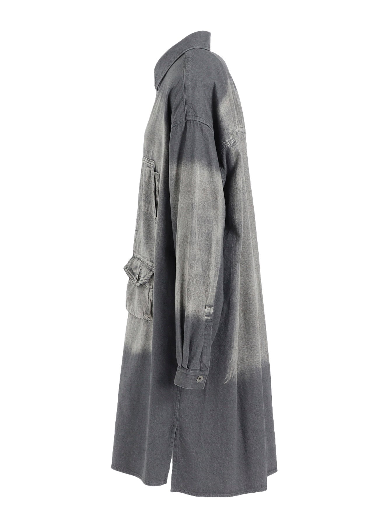 SPOTTED DENIM BIG GOWN BLOUSE