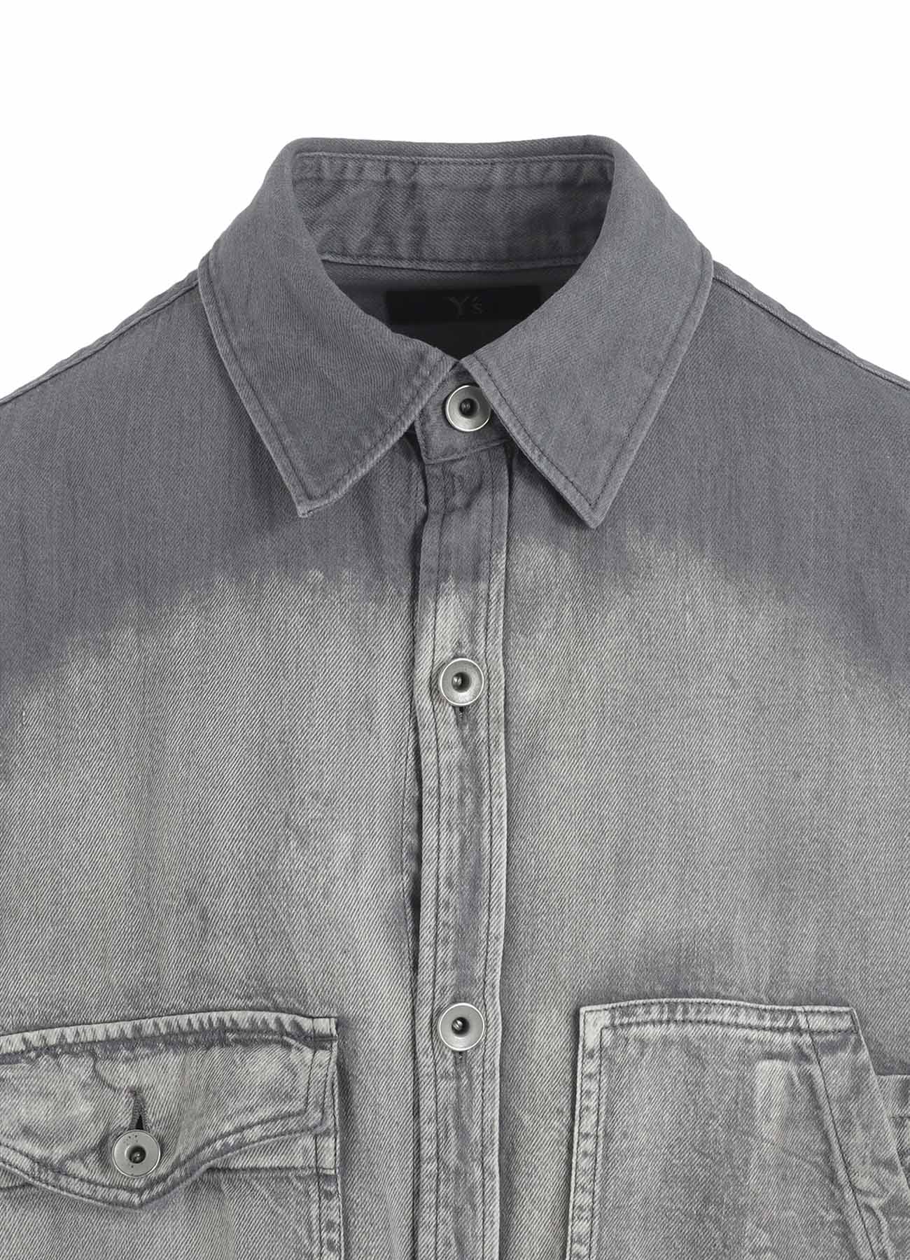 SPOTTED DENIM BIG GOWN BLOUSE