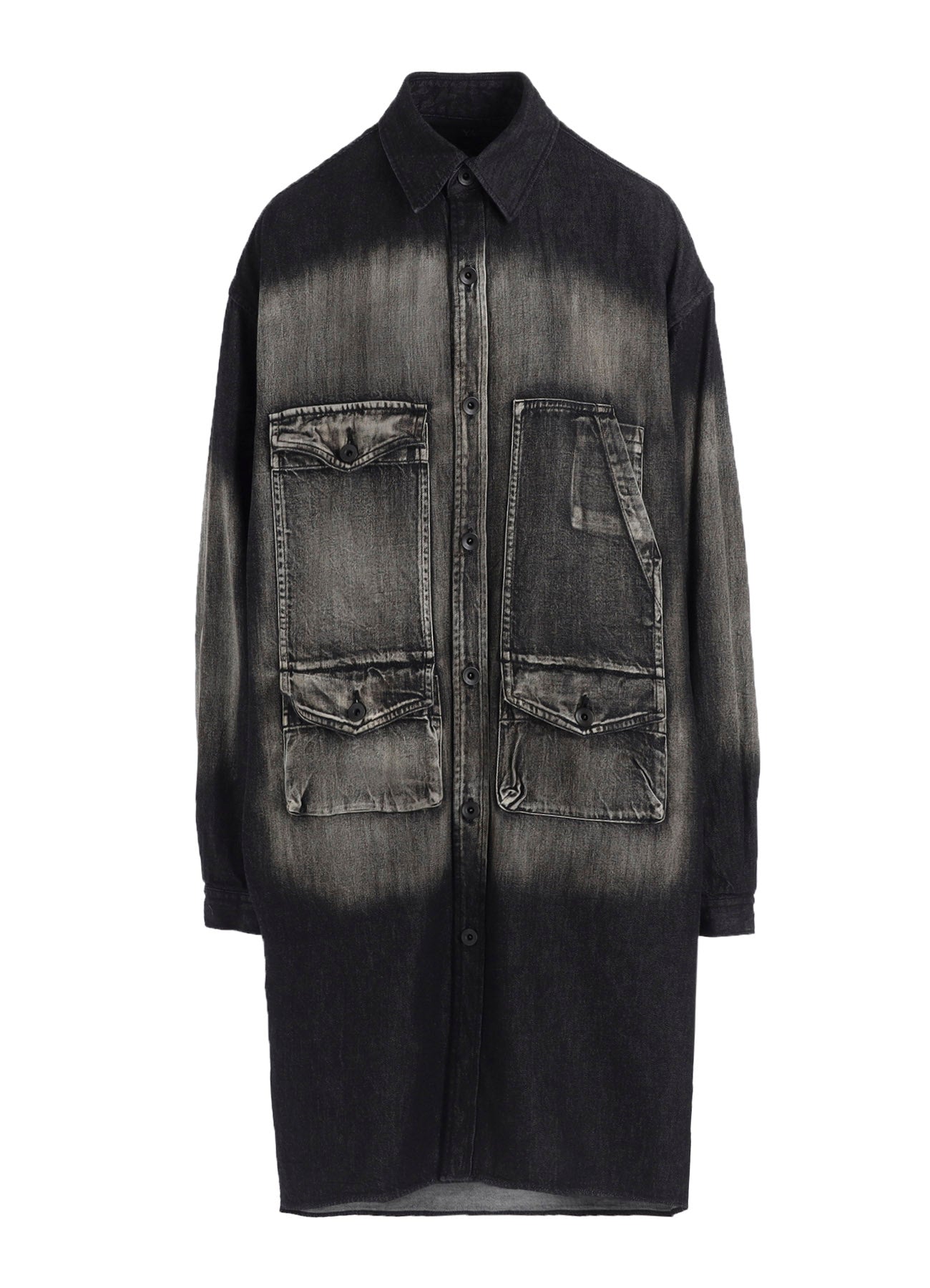 SPOTTED DENIM BIG GOWN BLOUSE