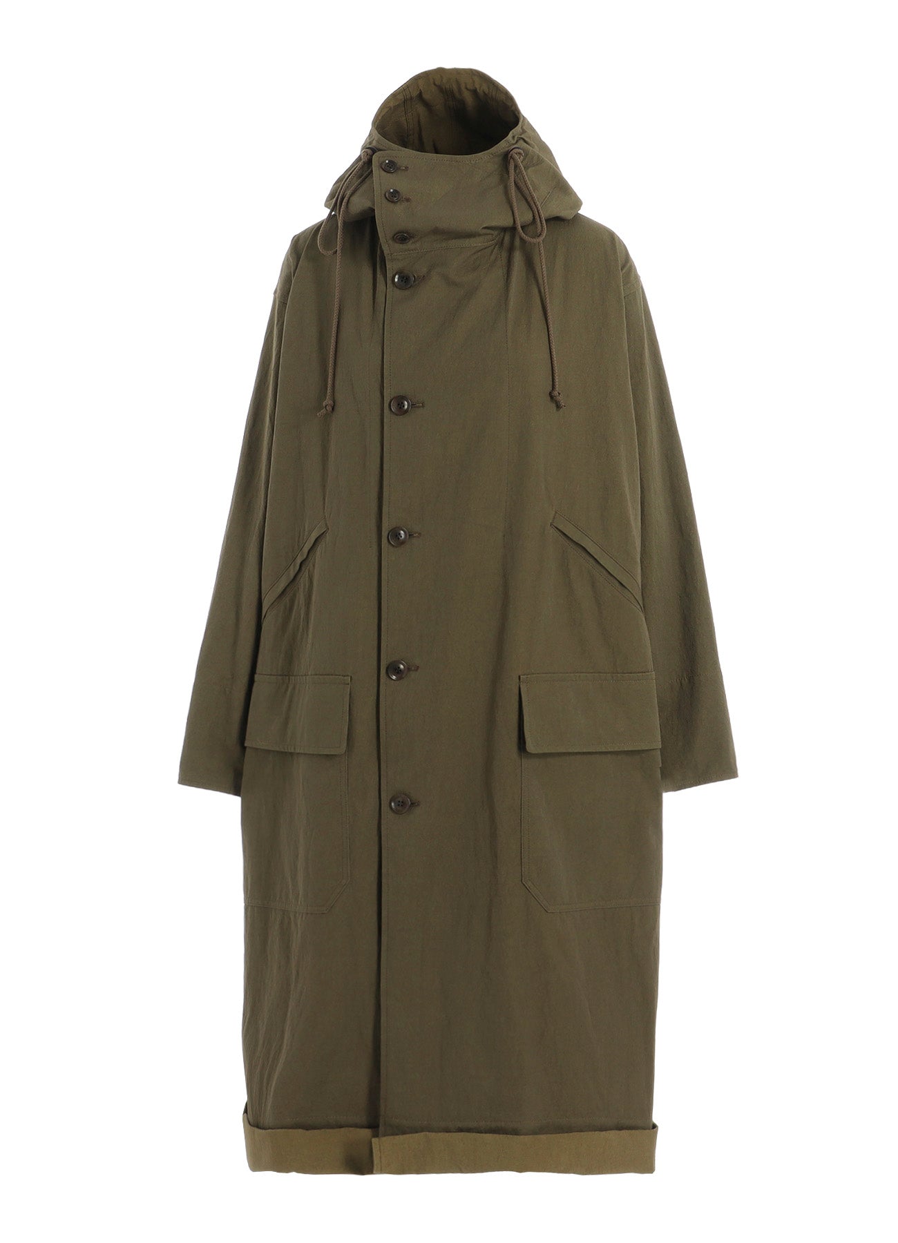 COTTON NYLON GABARDINE MILITARY COAT