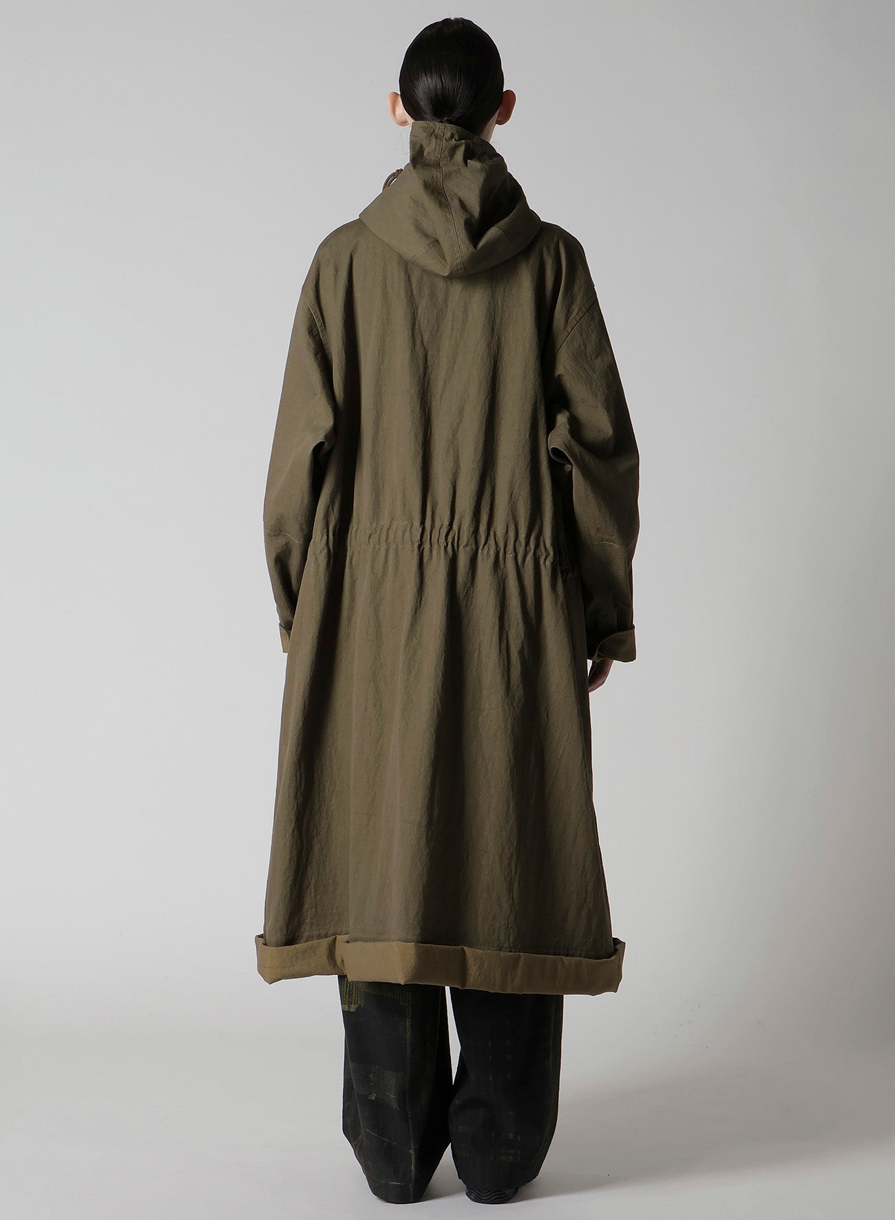 COTTON NYLON GABARDINE MILITARY COAT