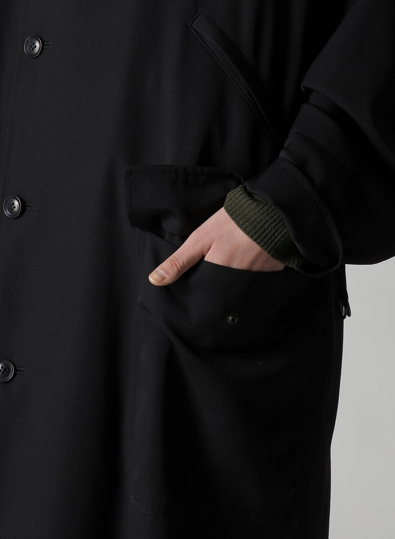 WOOL GABARDINE MILITARY COAT