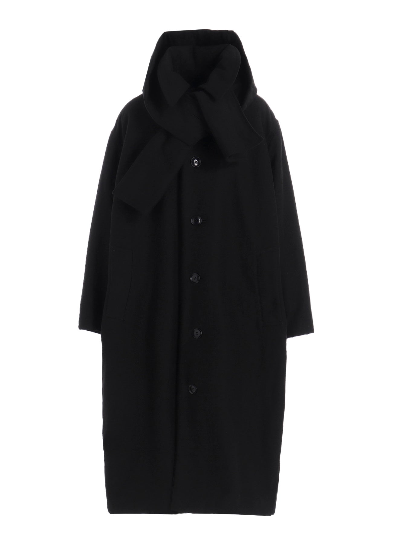 COTTON/FLAX MOLESKIN DETACHABLE HOODIE COAT