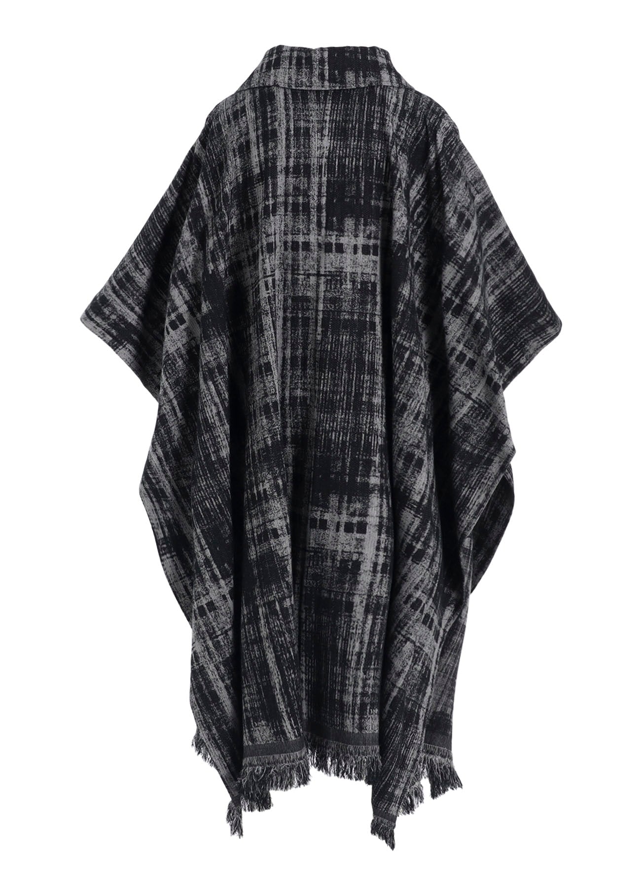 FADED PLAID JACQUARD CLOAK