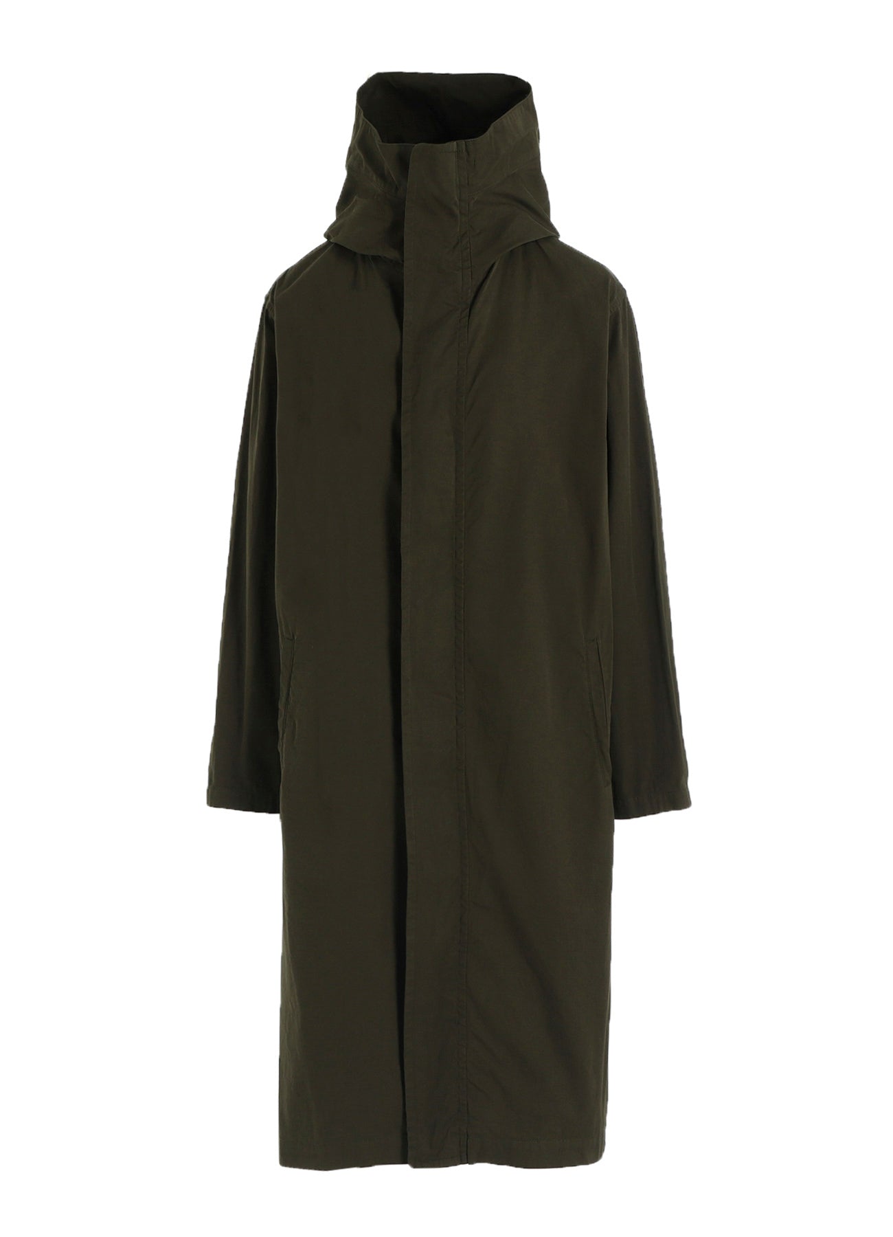 COTTON TWILL GARMENT DYE HOODIE COAT