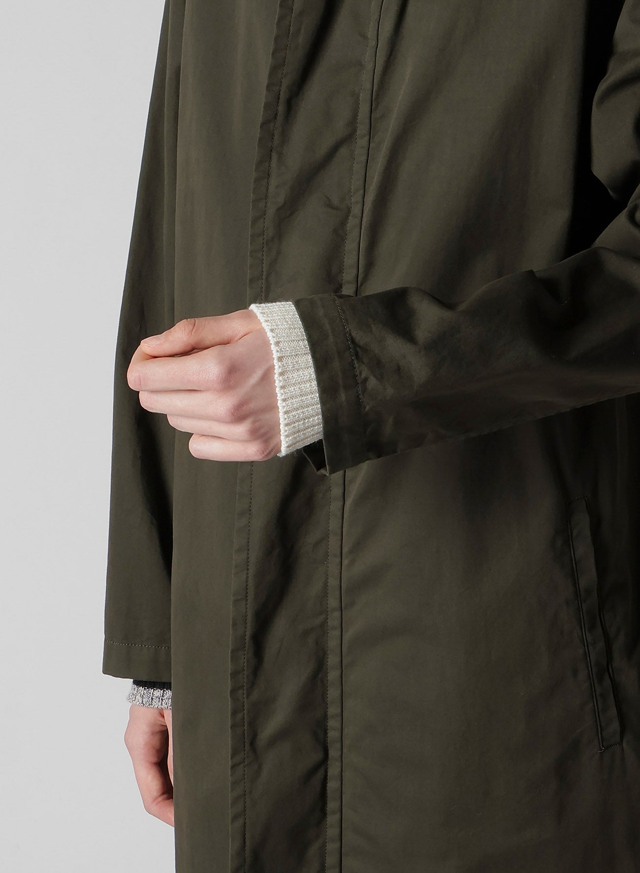 COTTON TWILL GARMENT DYE HOODIE COAT