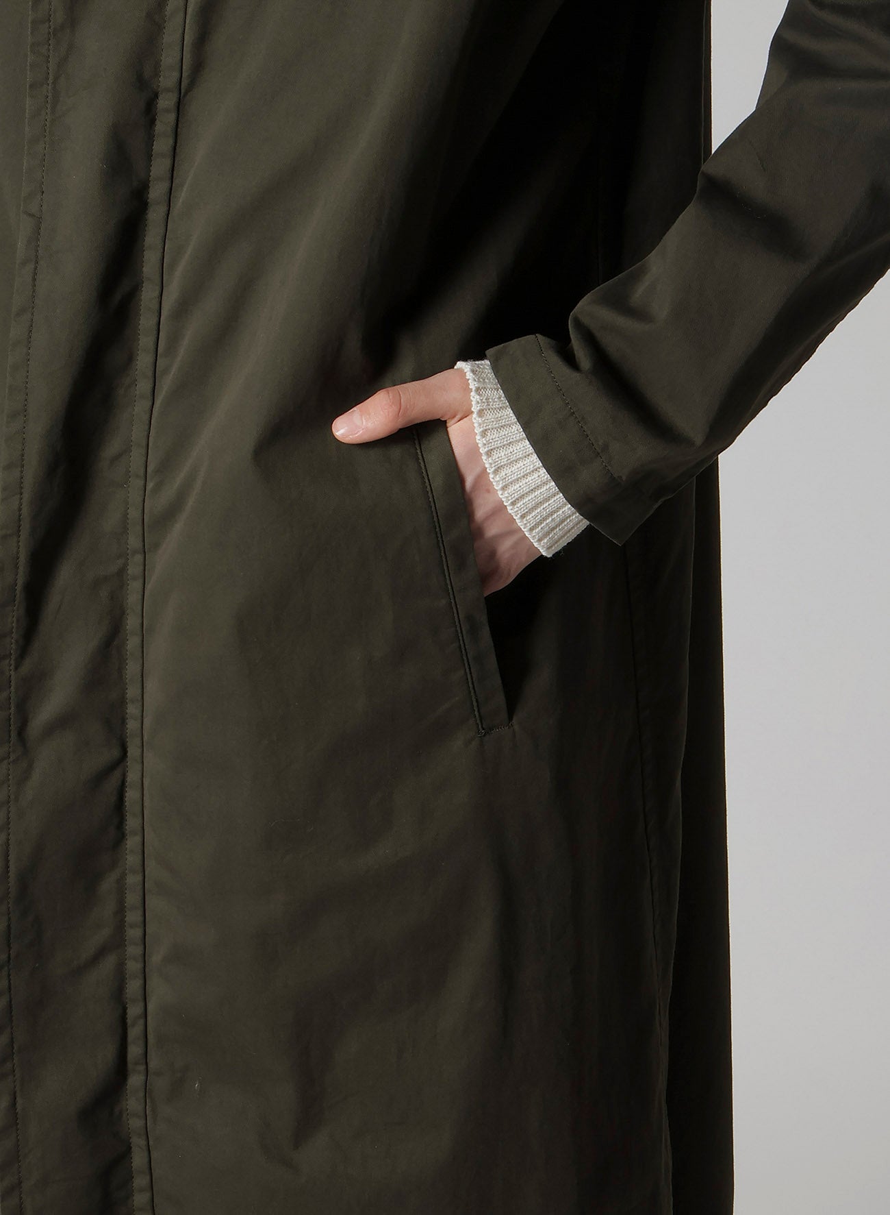 COTTON TWILL GARMENT DYE HOODIE COAT