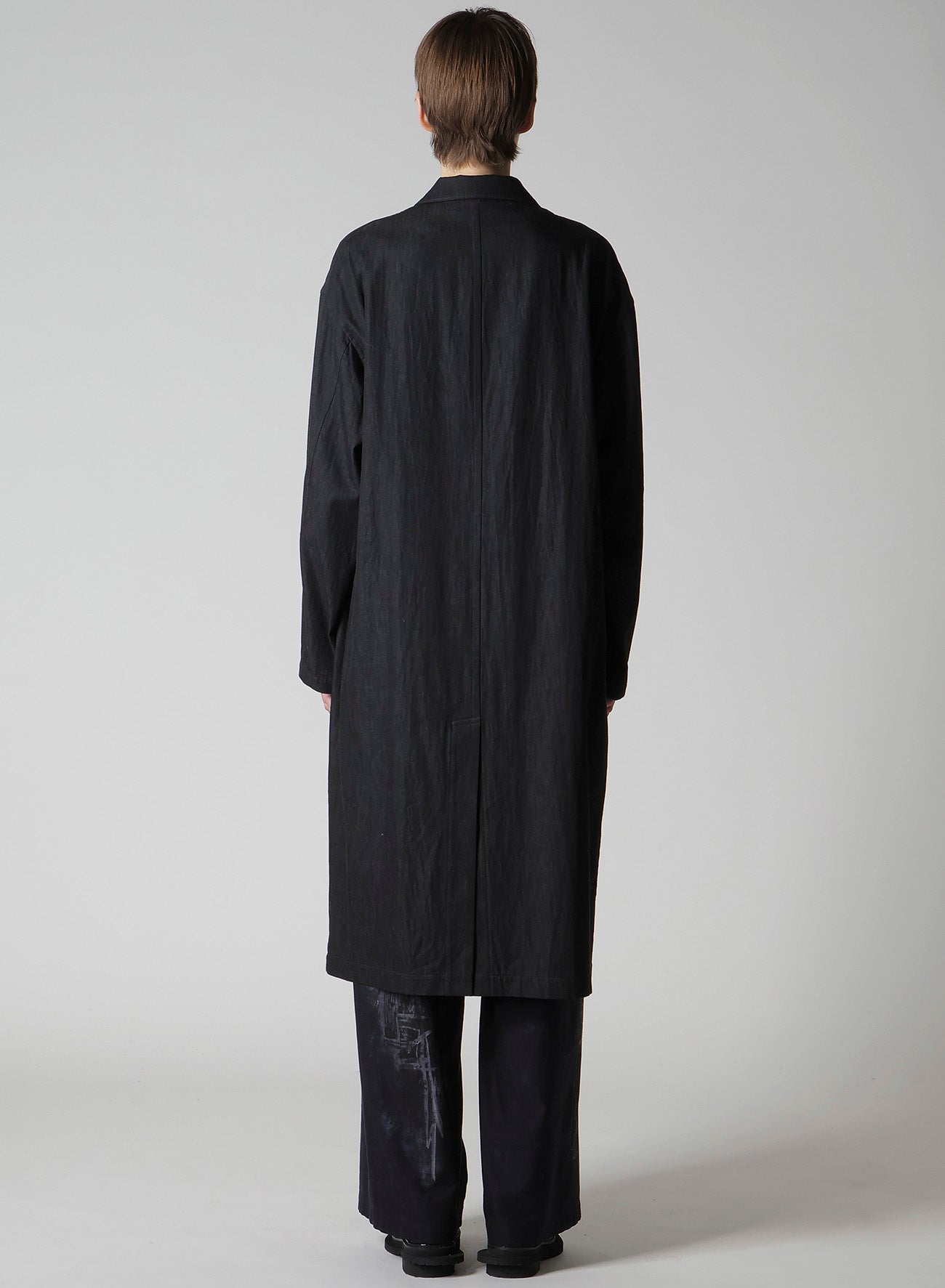 6OZ DENIM GARMENT FINISH 3-BUTTON TAILORED COAT