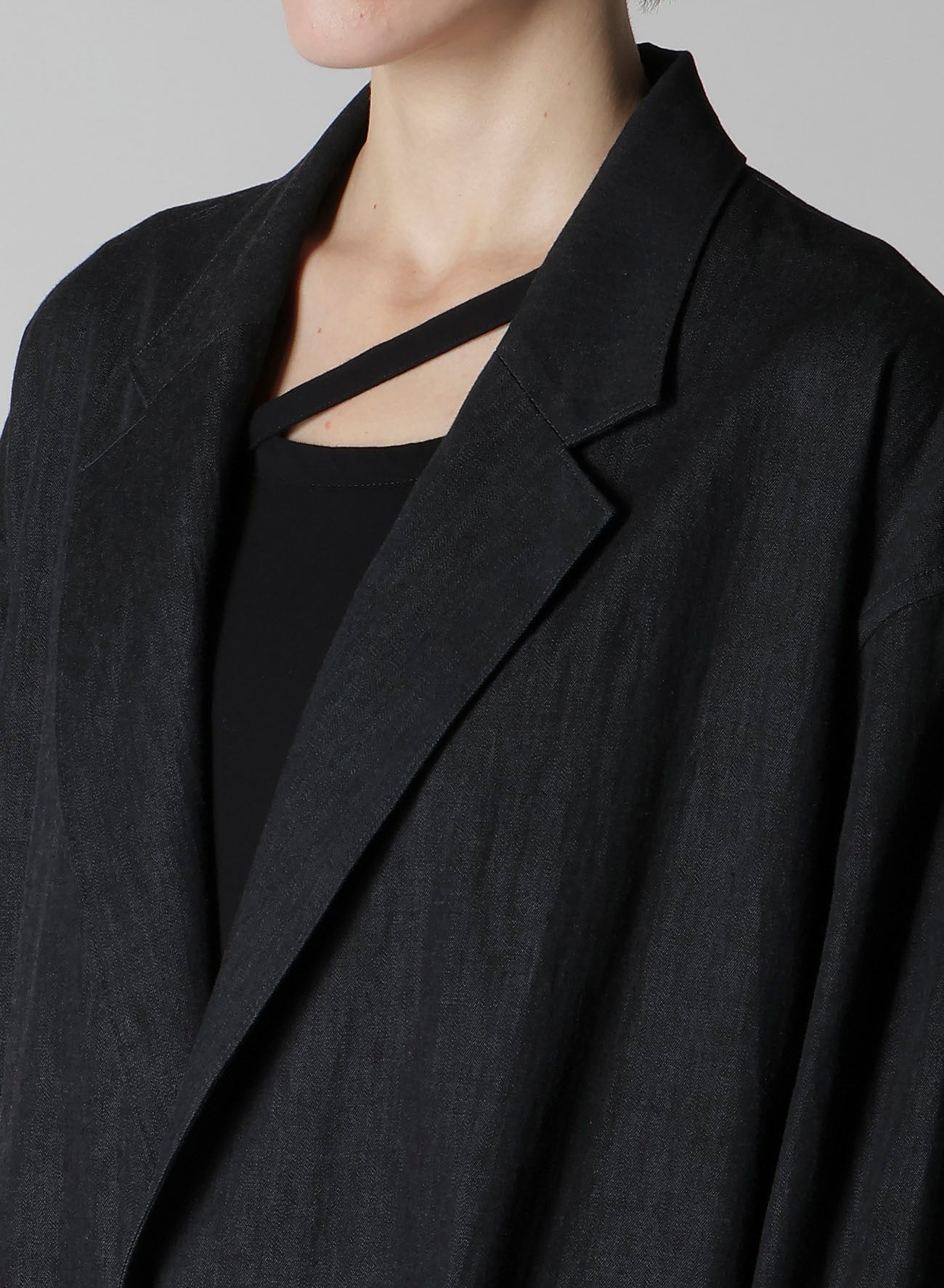 6OZ DENIM GARMENT FINISH 3-BUTTON TAILORED COAT