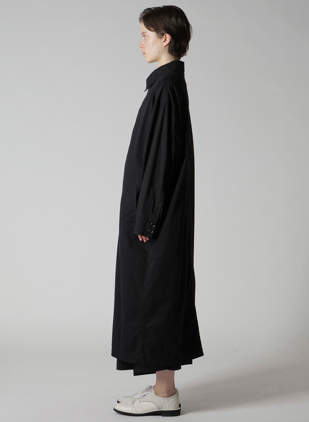 COTTON TWILL GARMENT DYE TURN OVER COLLAR COAT