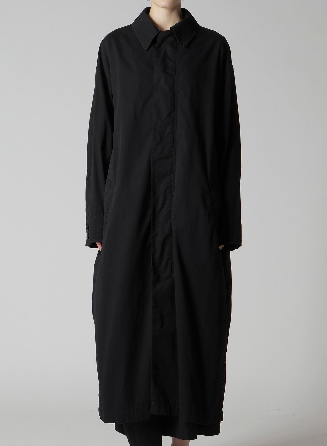 COTTON TWILL GARMENT DYE TURN OVER COLLAR COAT