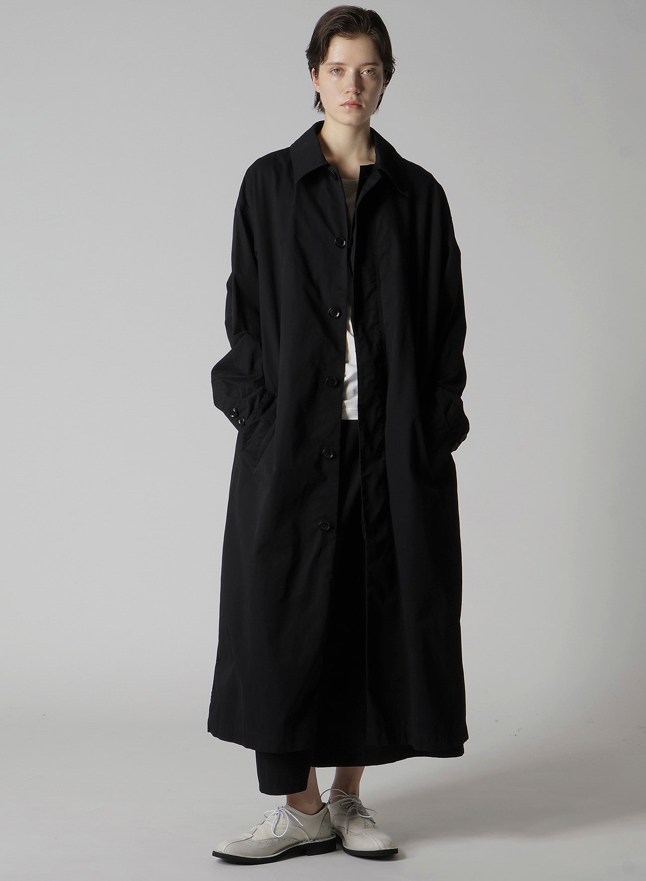 COTTON TWILL GARMENT DYE TURN OVER COLLAR COAT