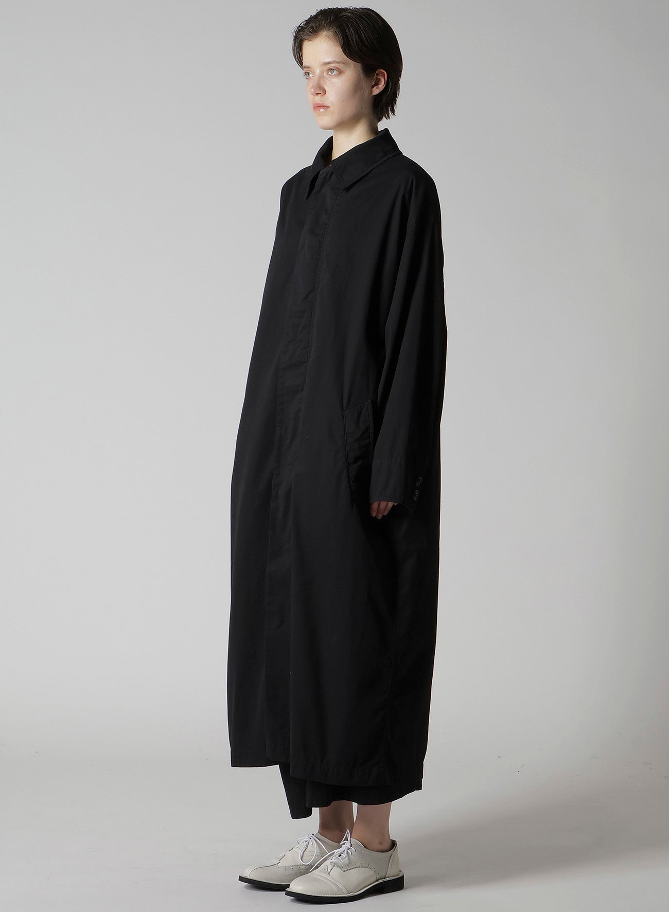 COTTON TWILL GARMENT DYE TURN OVER COLLAR COAT