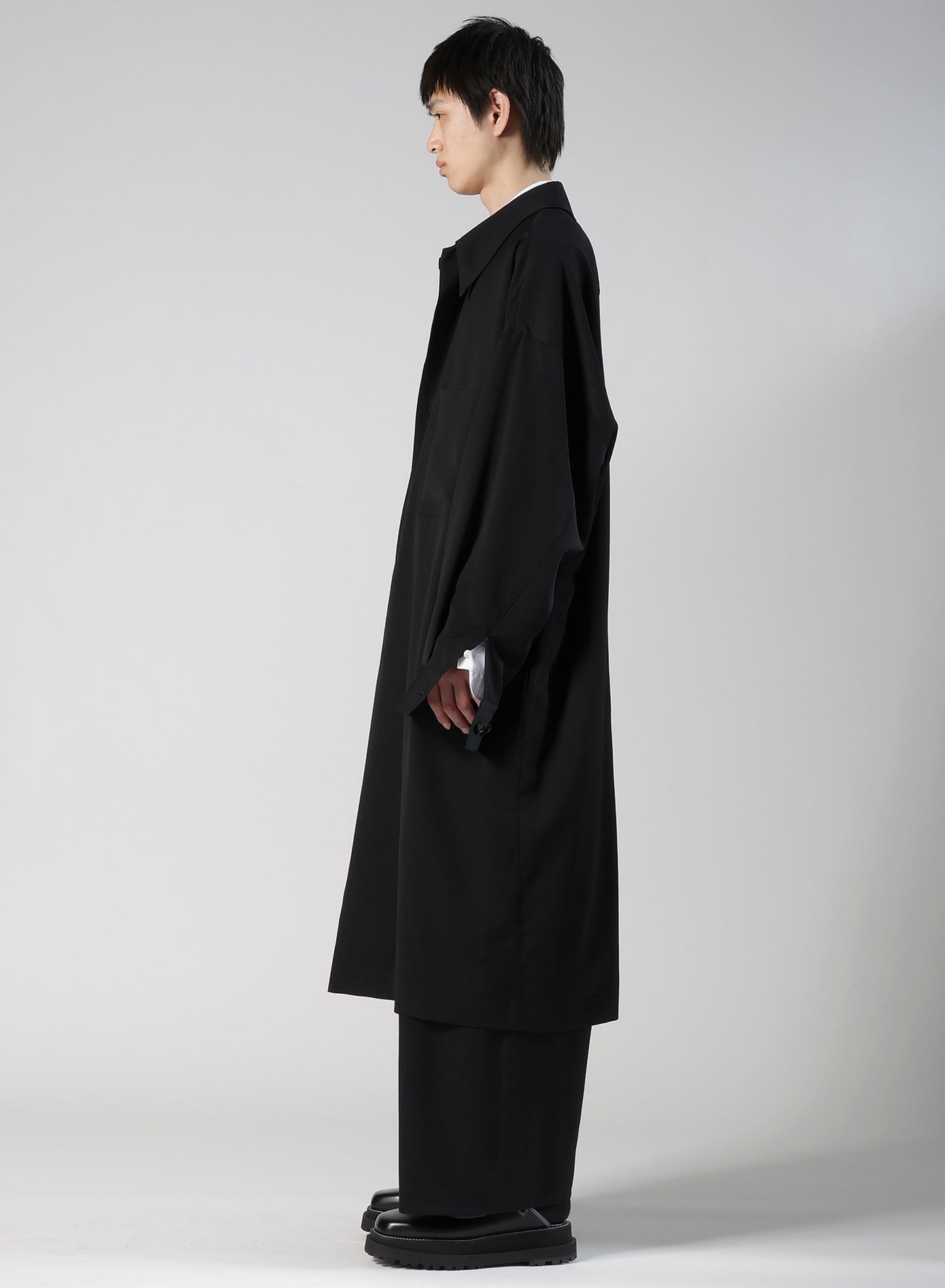 WOOL GABARDINE LONG COAT