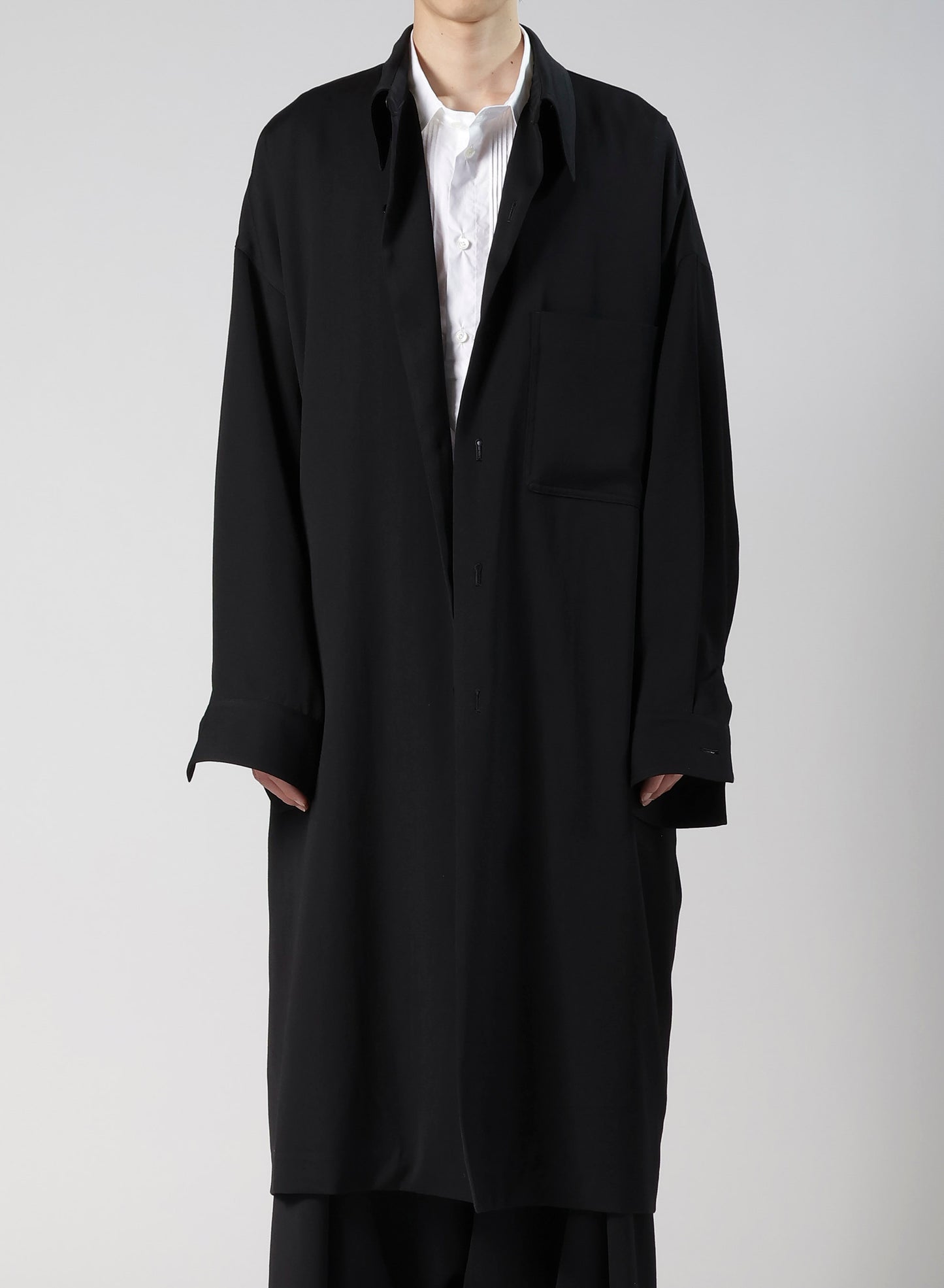 WOOL GABARDINE LONG COAT