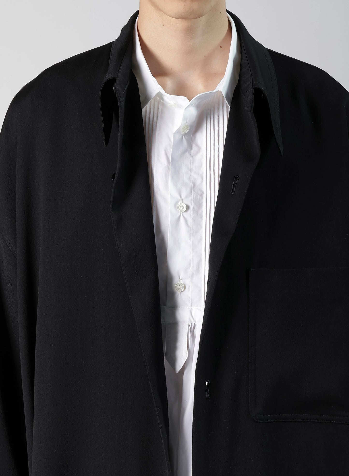 WOOL GABARDINE LONG COAT
