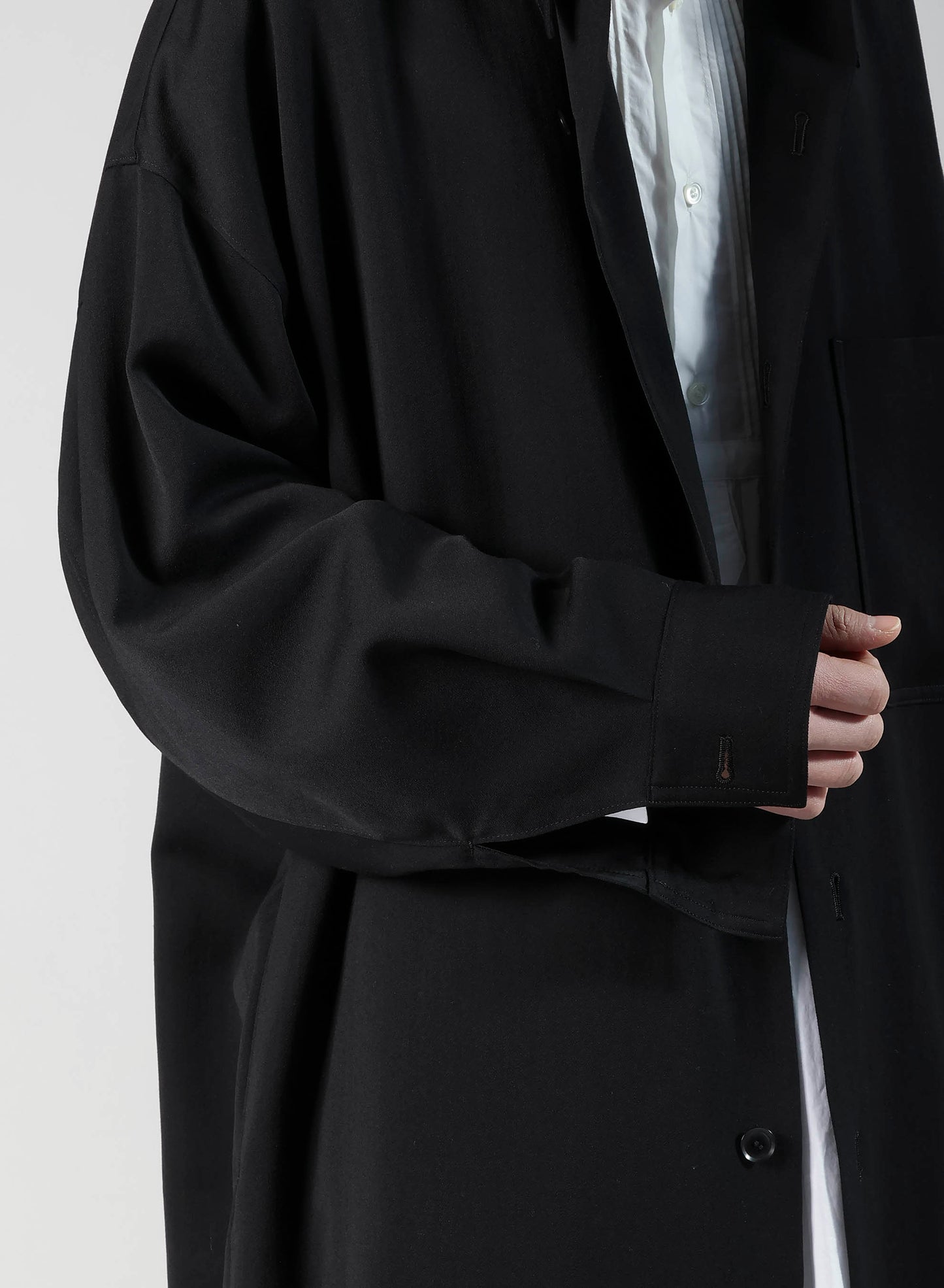 WOOL GABARDINE LONG COAT
