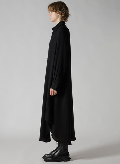 W/RY WASHER PROCESSED GAUZE DRESS