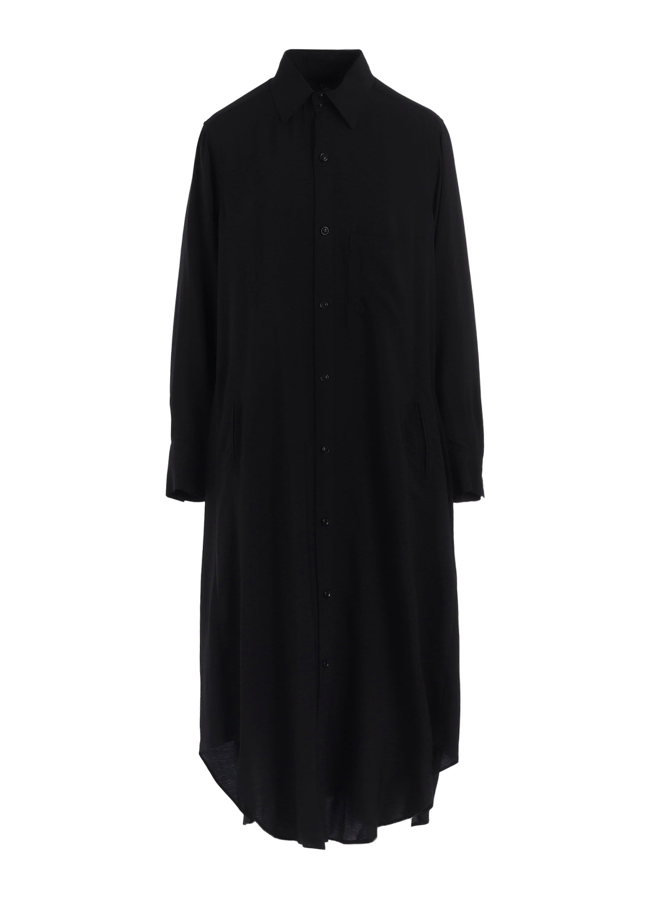 HARD-TWIST SERGE CLOTH PLACKET DRESS