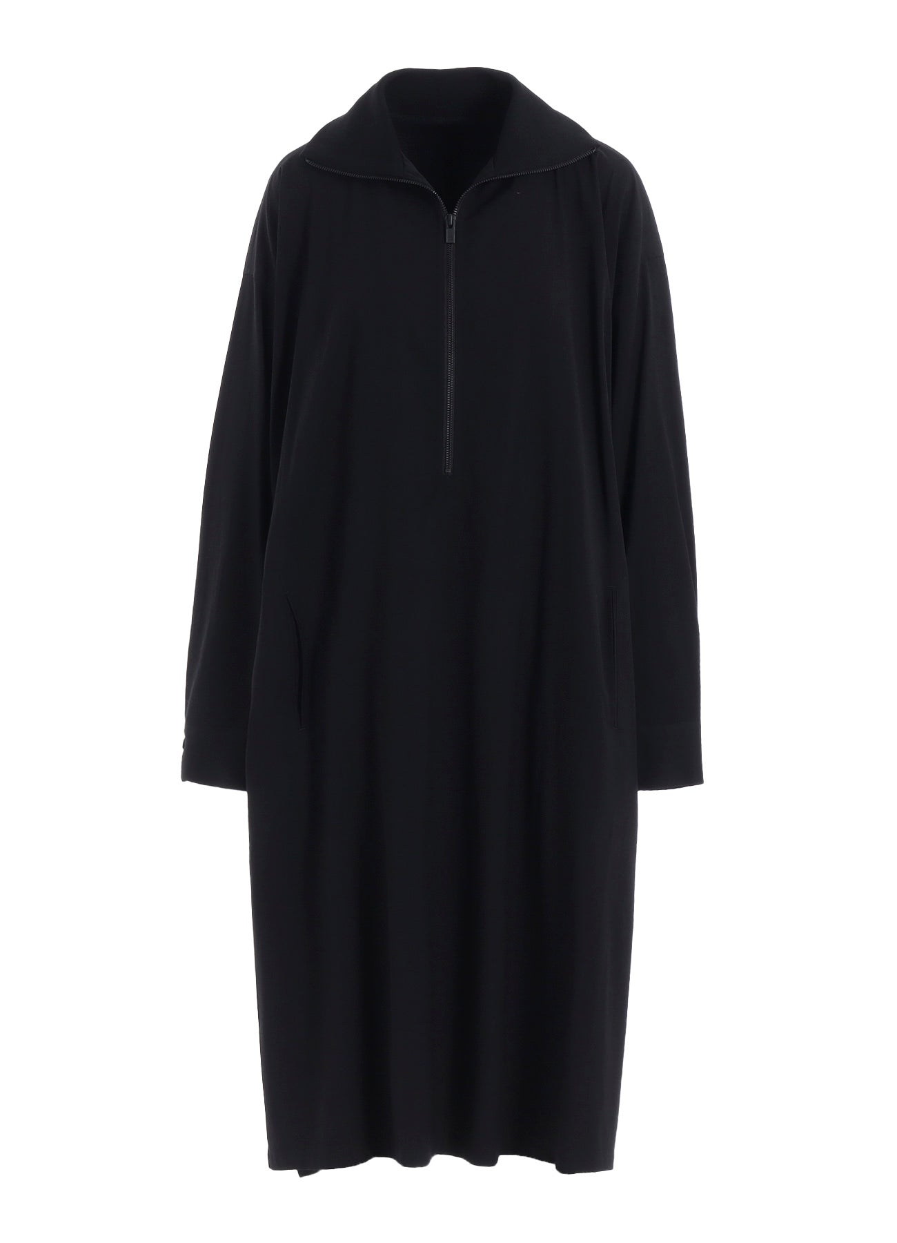 WOOL BREND TWILL STAND-UP COLLAR DRESS