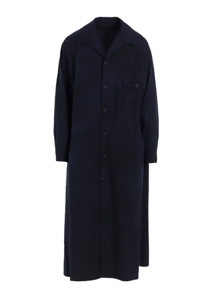 GARMENT-DYED OPEN COLLAR SHIRTS DRESS