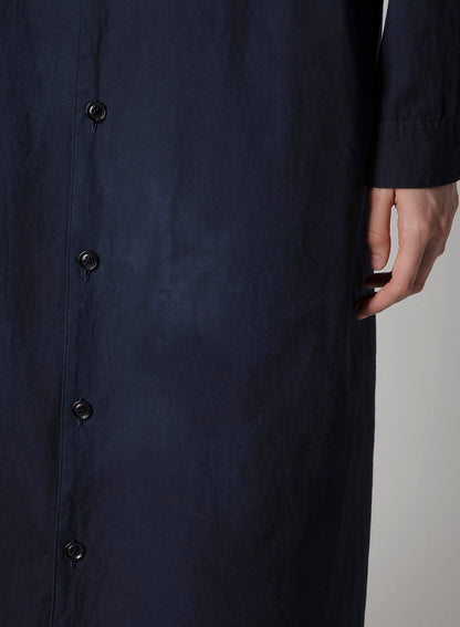 GARMENT-DYED OPEN COLLAR SHIRTS DRESS