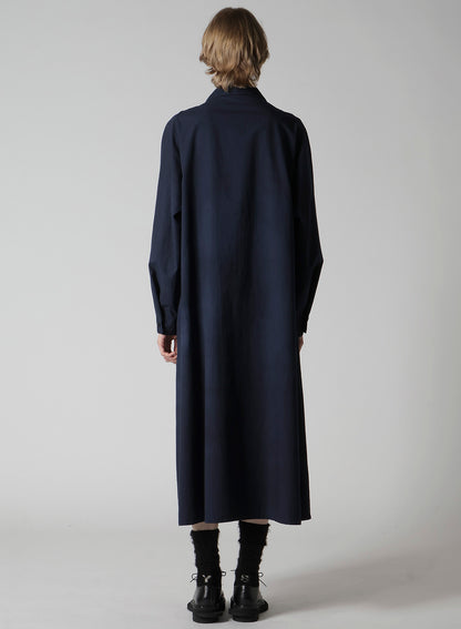 GARMENT-DYED OPEN COLLAR SHIRTS DRESS