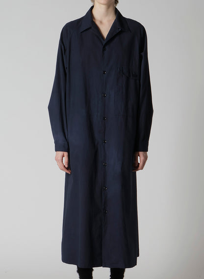 GARMENT-DYED OPEN COLLAR SHIRTS DRESS