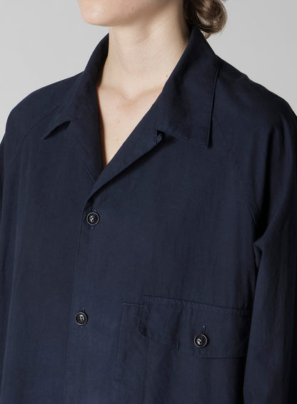 GARMENT-DYED OPEN COLLAR SHIRTS DRESS