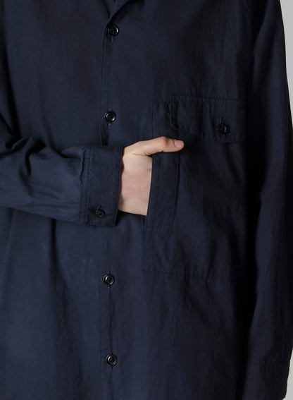 GARMENT-DYED OPEN COLLAR SHIRTS DRESS