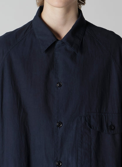 GARMENT-DYED OPEN COLLAR SHIRTS DRESS