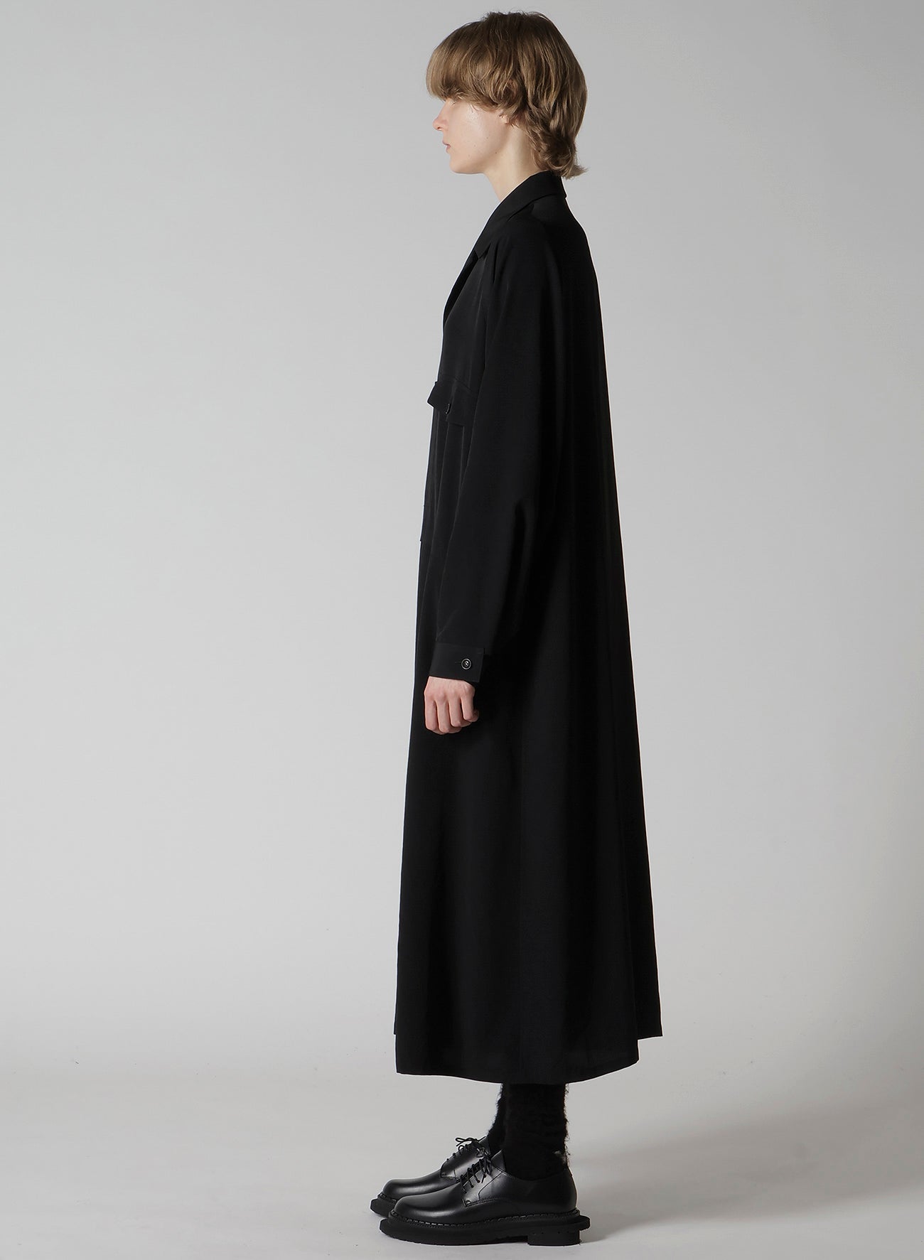 TA/PE CREPE DE CHINE OPEN COLLAR DRESS
