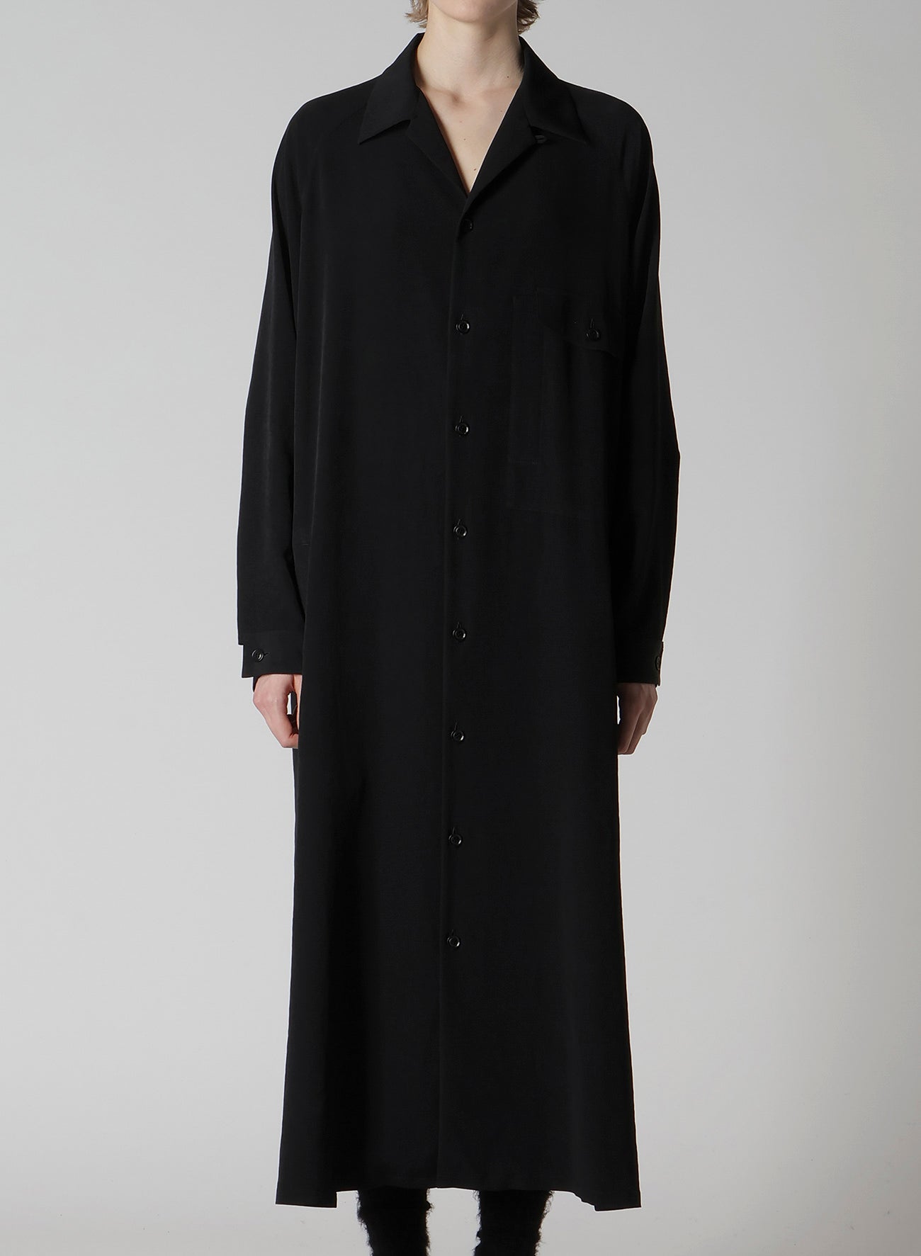TA/PE CREPE DE CHINE OPEN COLLAR DRESS