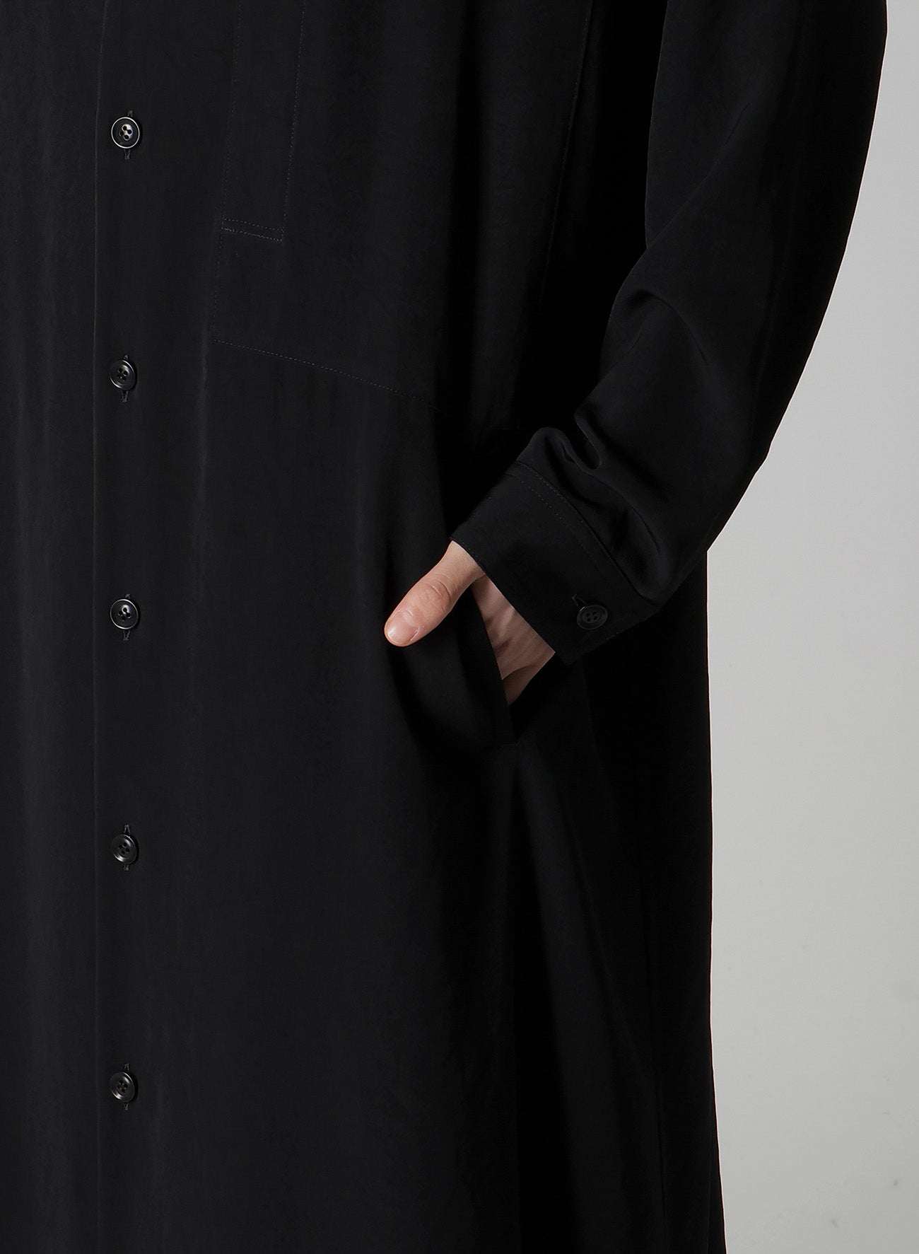 TA/PE CREPE DE CHINE OPEN COLLAR DRESS