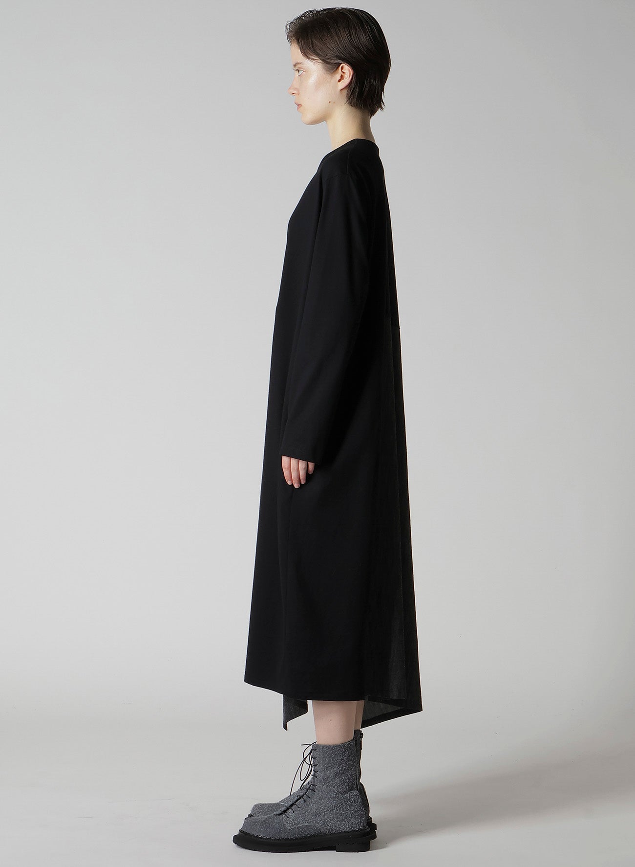 DENIM COMBINATION LONG SLEEVE DRESS