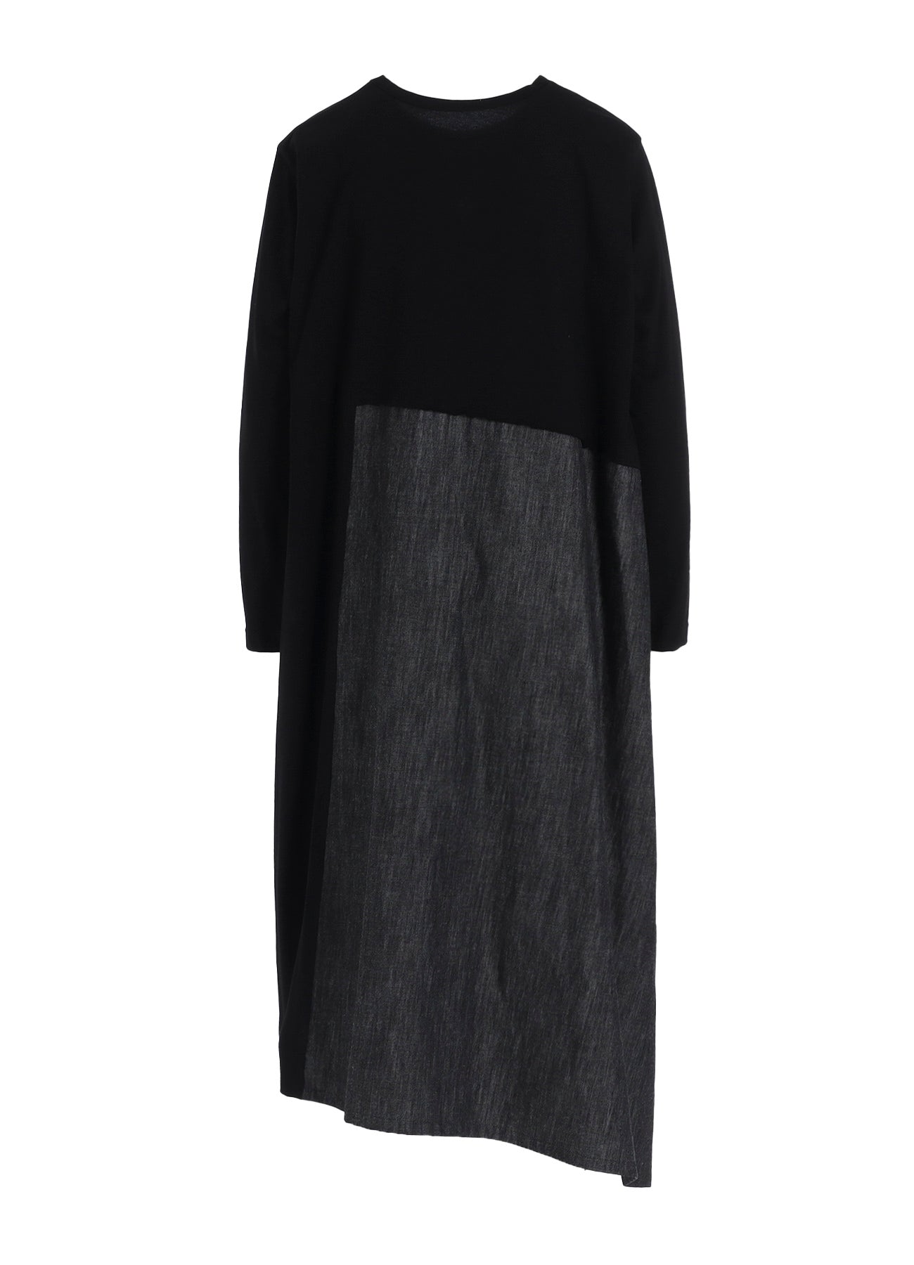 DENIM COMBINATION LONG SLEEVE DRESS
