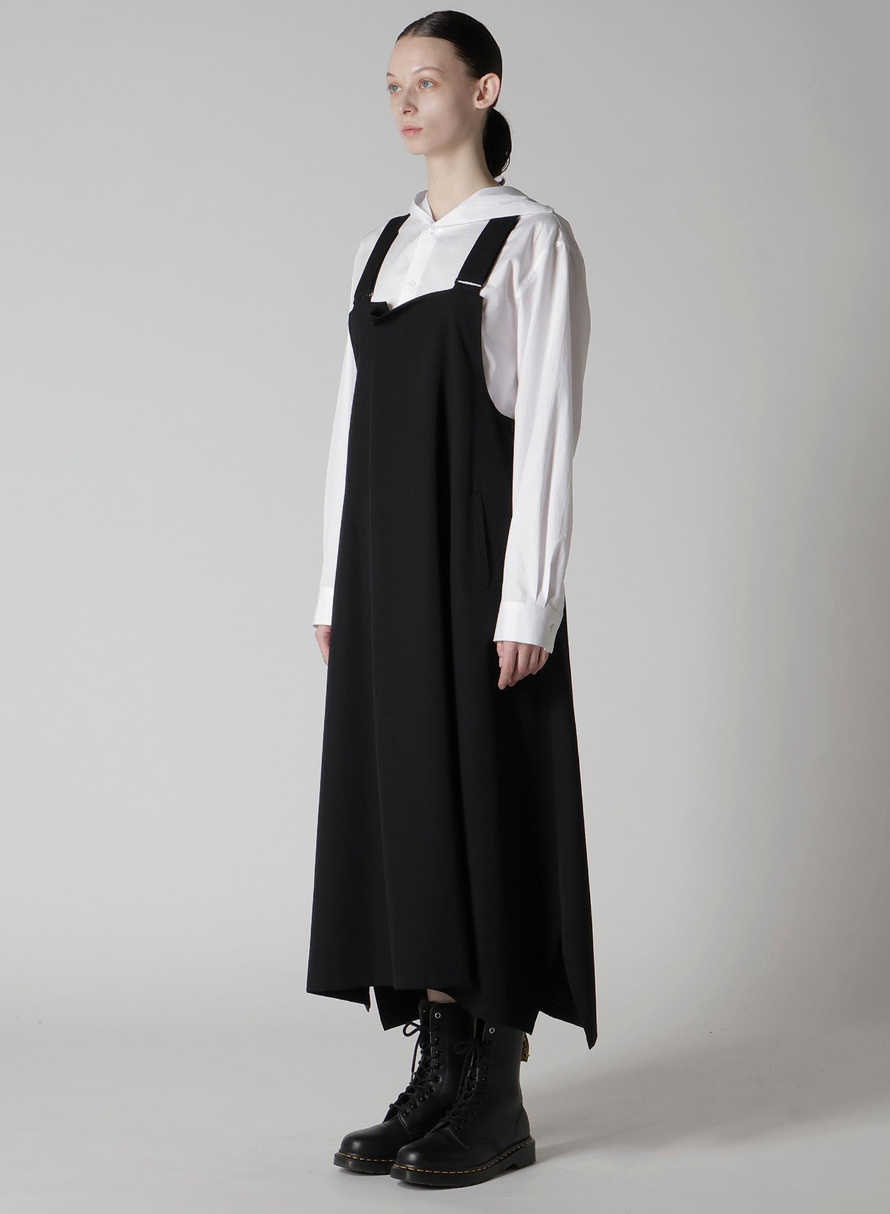 WOOL GABARDINE OVERALLS DRESS