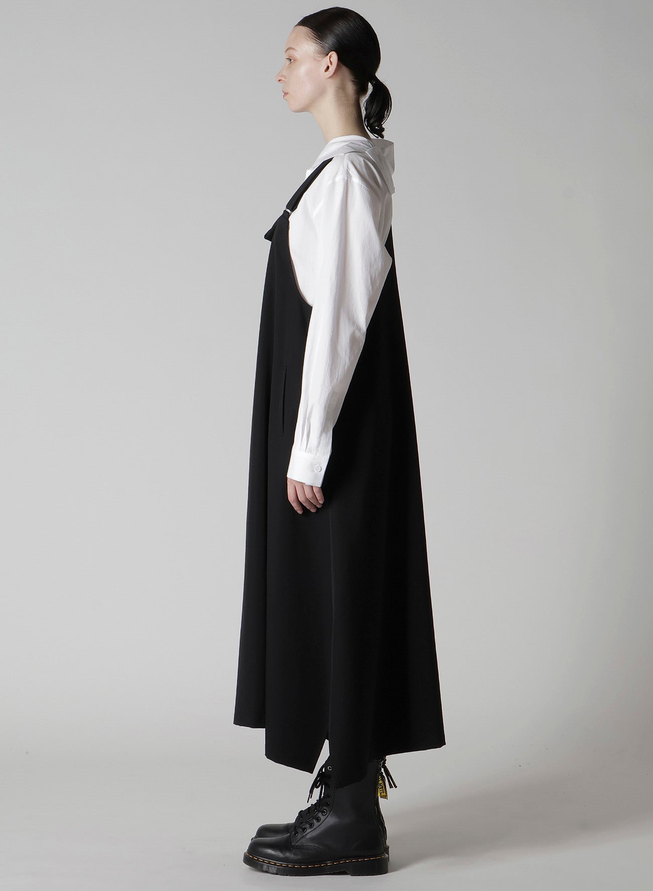 WOOL GABARDINE OVERALLS DRESS