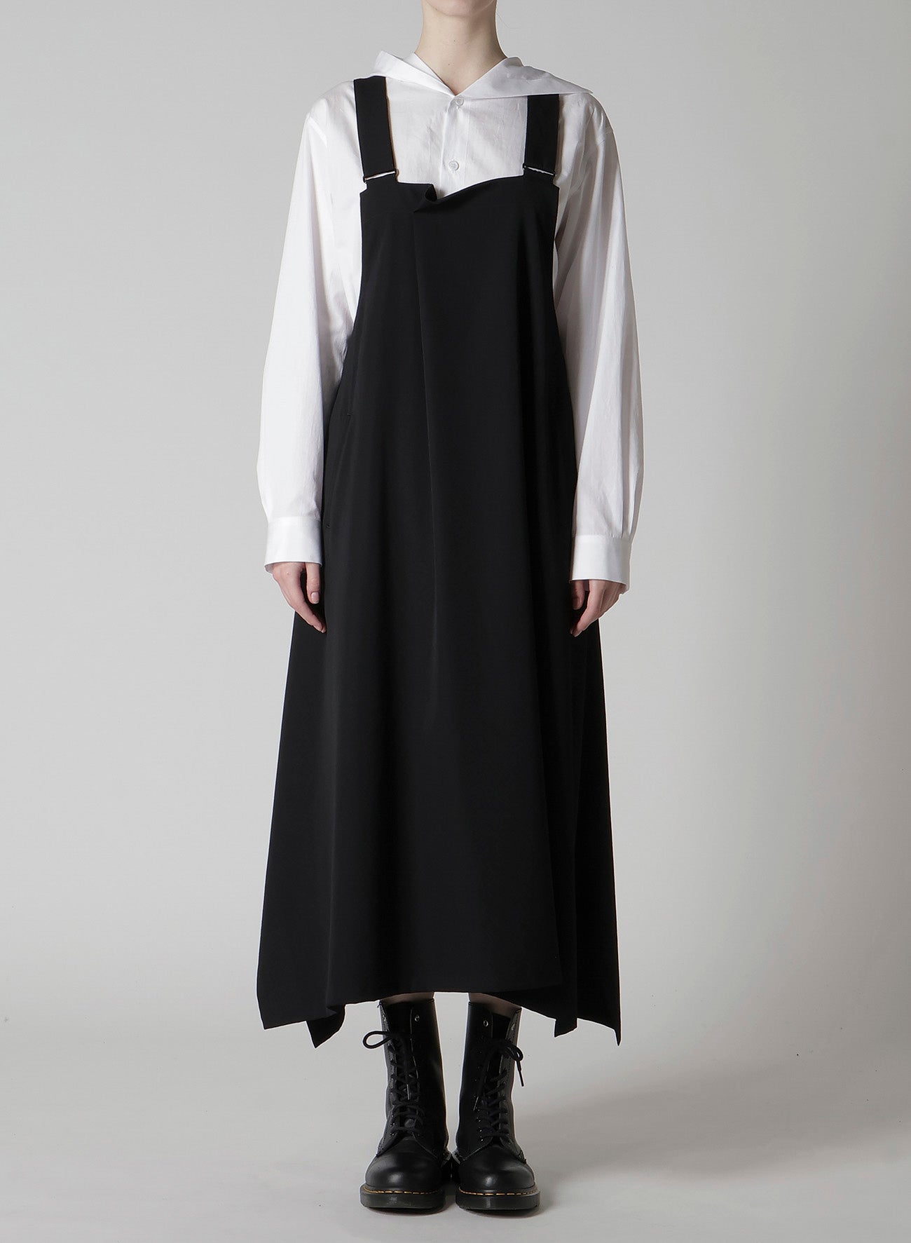 WOOL GABARDINE OVERALLS DRESS